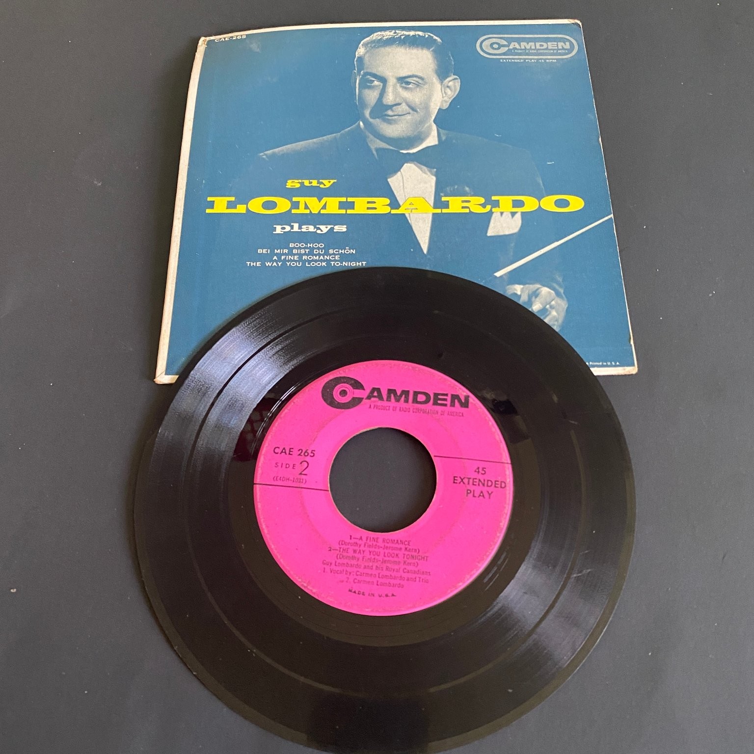 Guy Lombardo – Plays EP Record 1954 Camden Jazz Pop 45 RPM