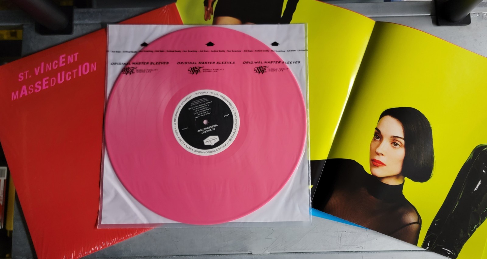 St Vincent Masseduction Vinyl LP 2017 US 1st Press Neon Pink Wax Poster…