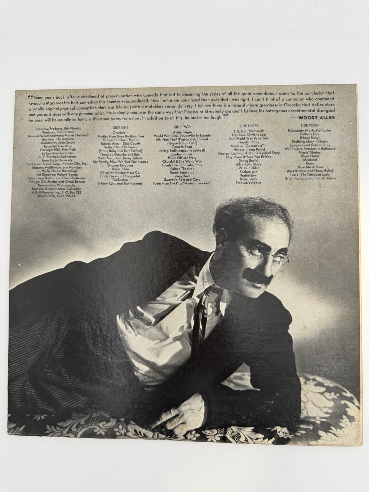 Groucho Marx An Evening with Groucho Vinyl SP3515 AM Records 1972 Double LP