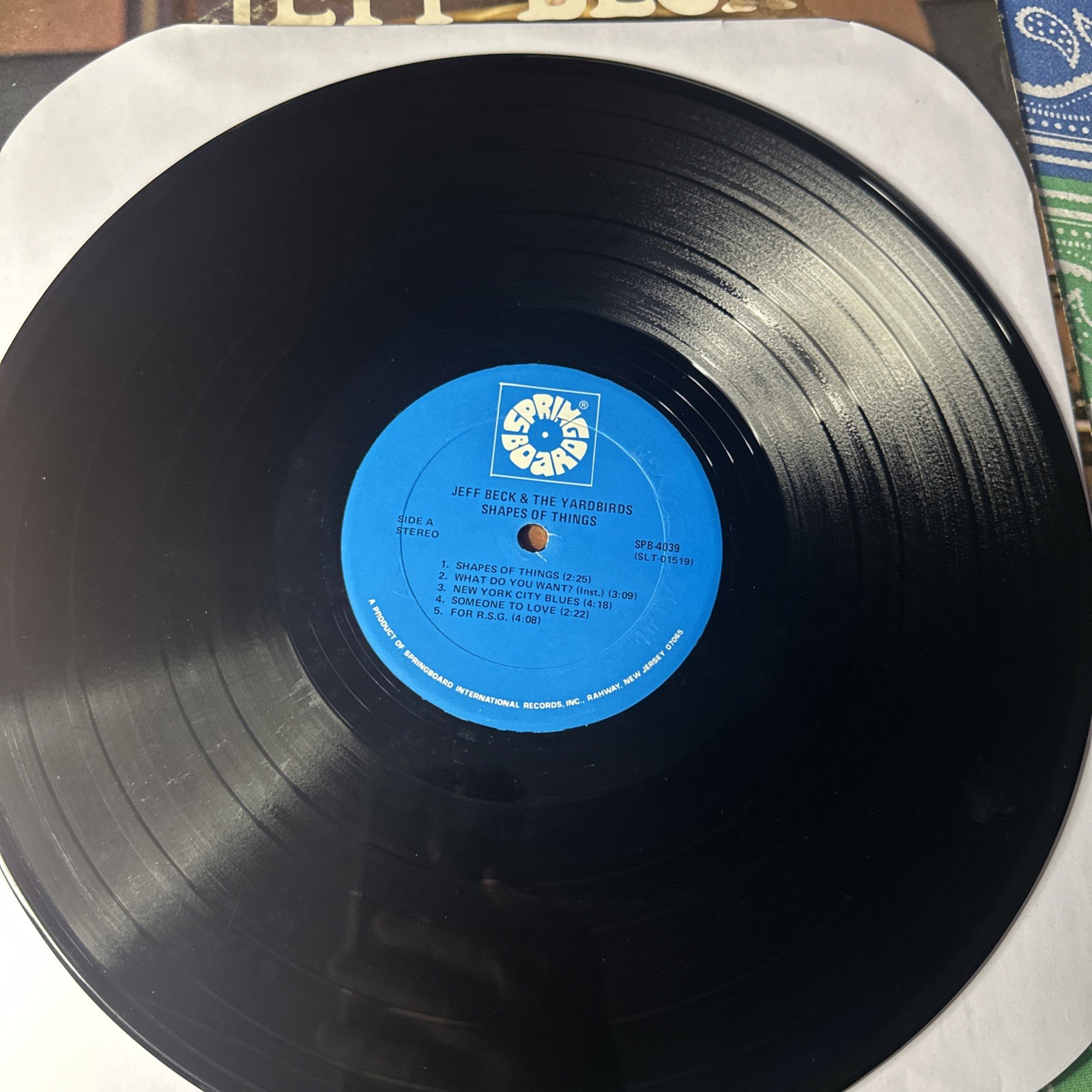 JEFF BECK & THE YARDBIRDS SHAPES OF THINGS Vinyl Ultrasonically Cleaned VG+/G