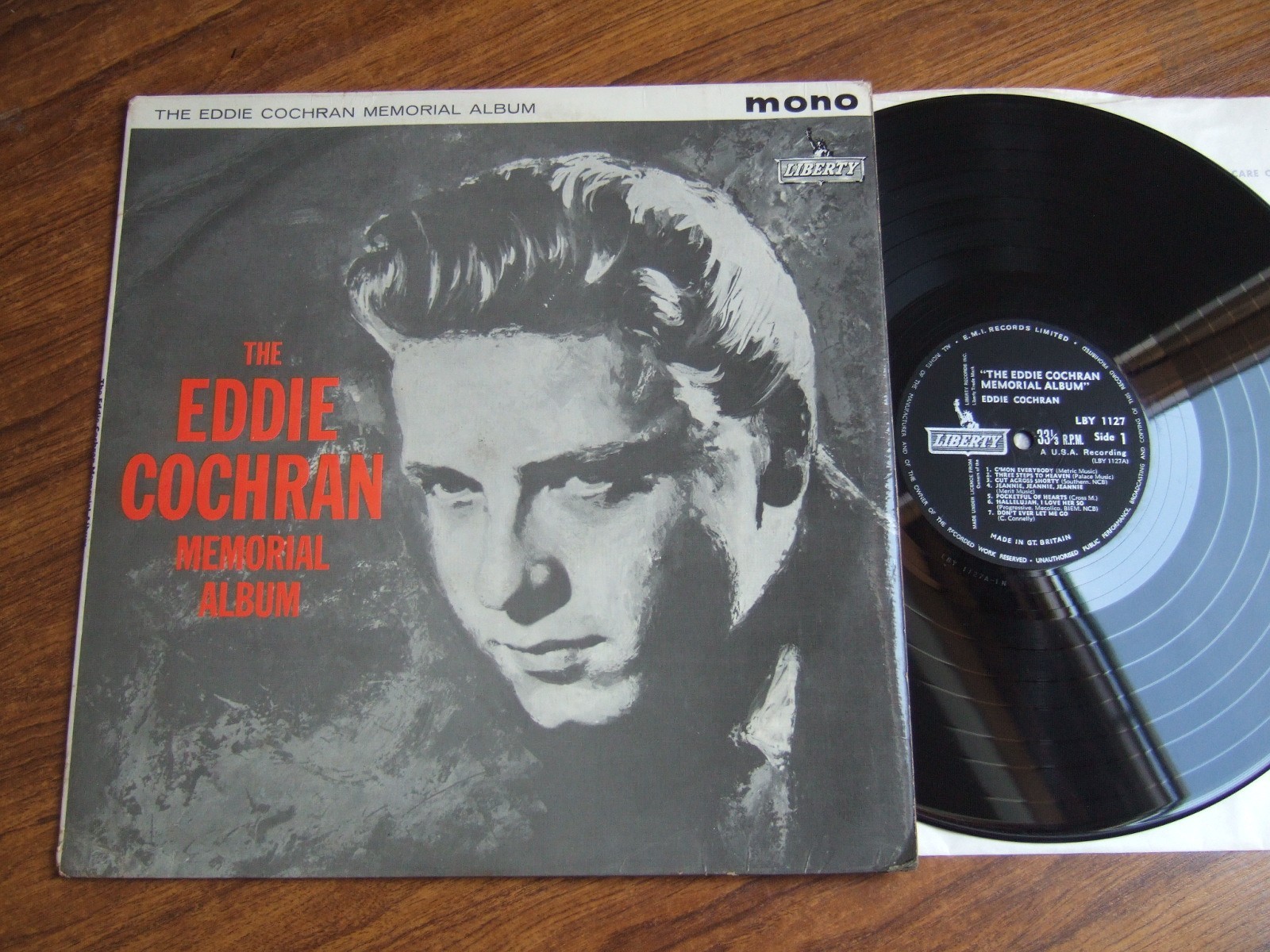 EDDIE COCHRAN – MEMORIAL ALBUM – 1st A1/B1 LIBERTY LP LBY 1127 EX / EX