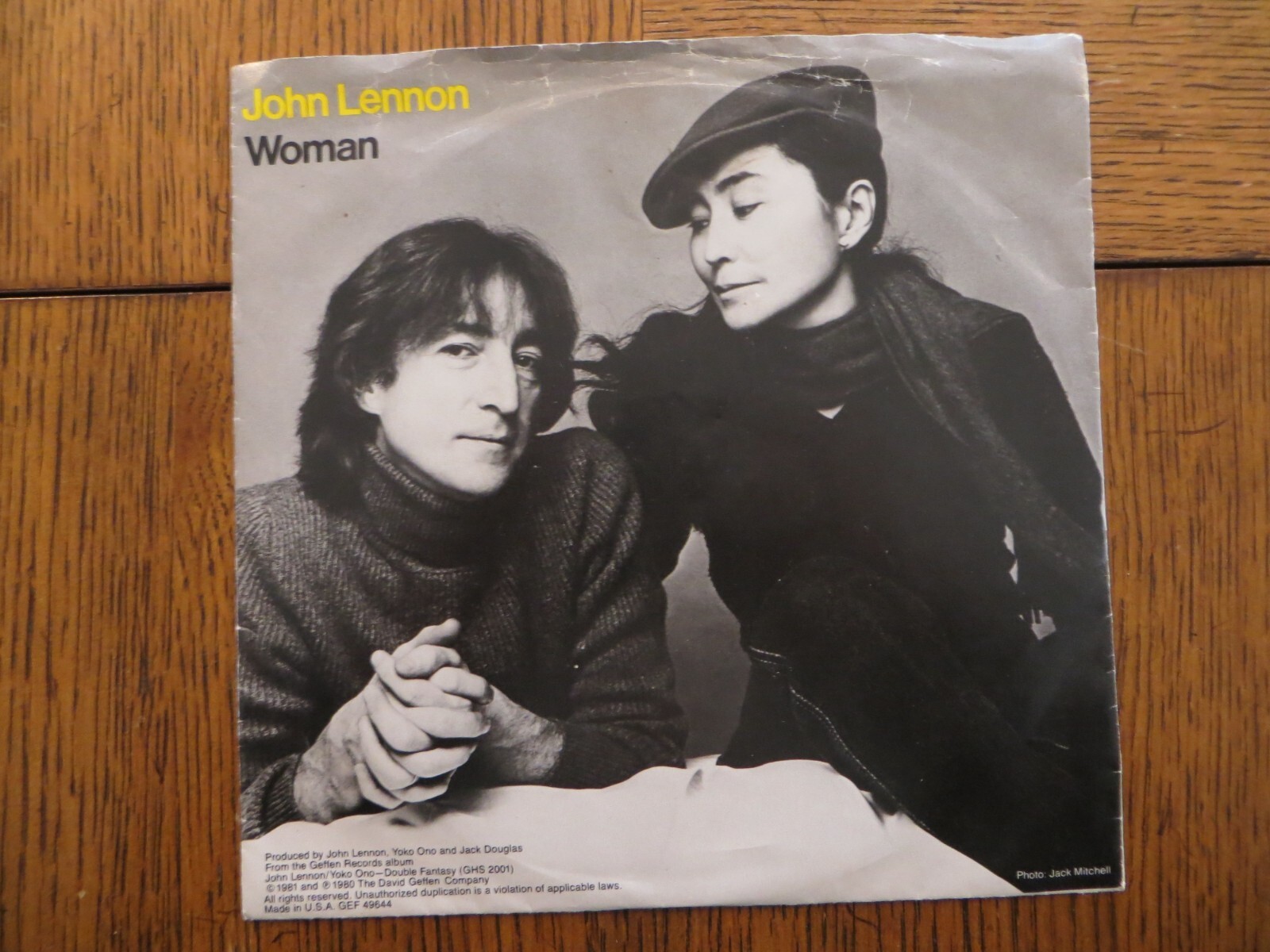John Lennon – Woman / Beautiful Boys – 1981 – Geffen Records GEF49644 7″ Single