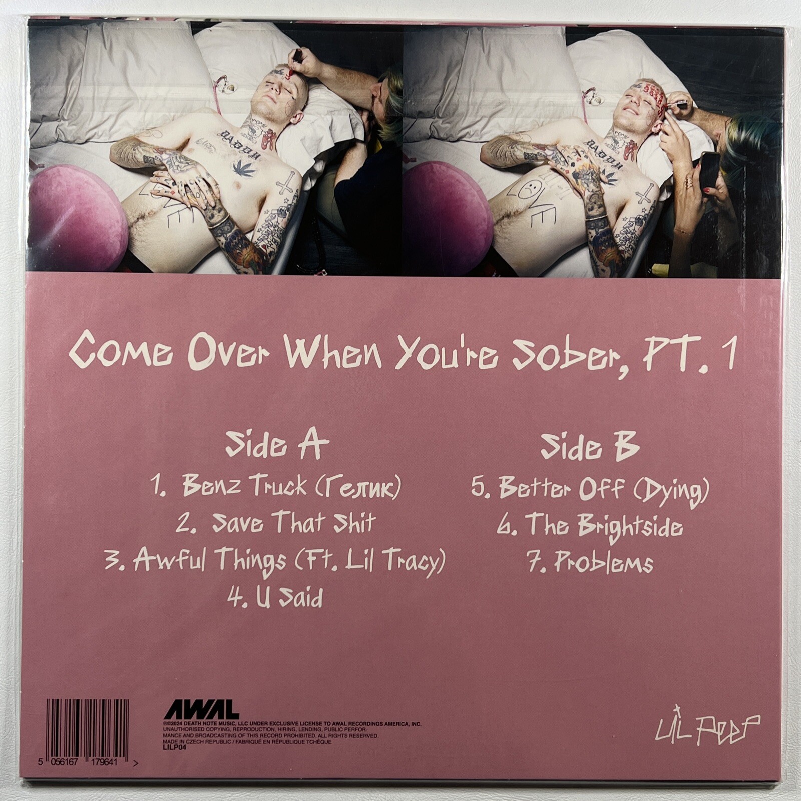 Lil Peep “Come Over When You’re Sober, Pt. 1” LP/AWAL (Sealed) Clear Pink 45RPM
