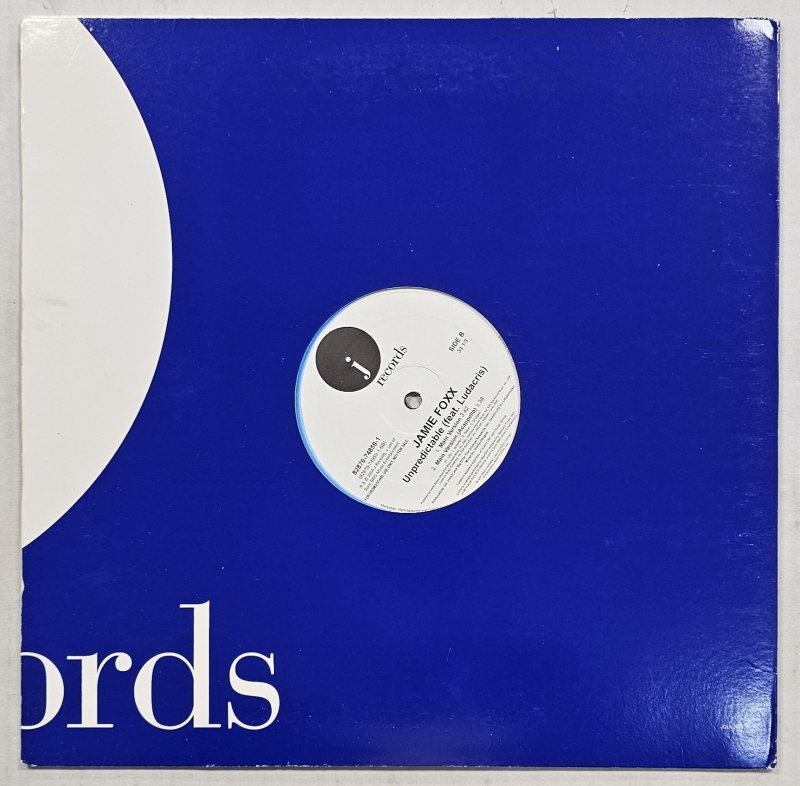 Jamie Foxx Feat. Ludacris – Unpredictable 12″ Single 2005 Promo – EX
