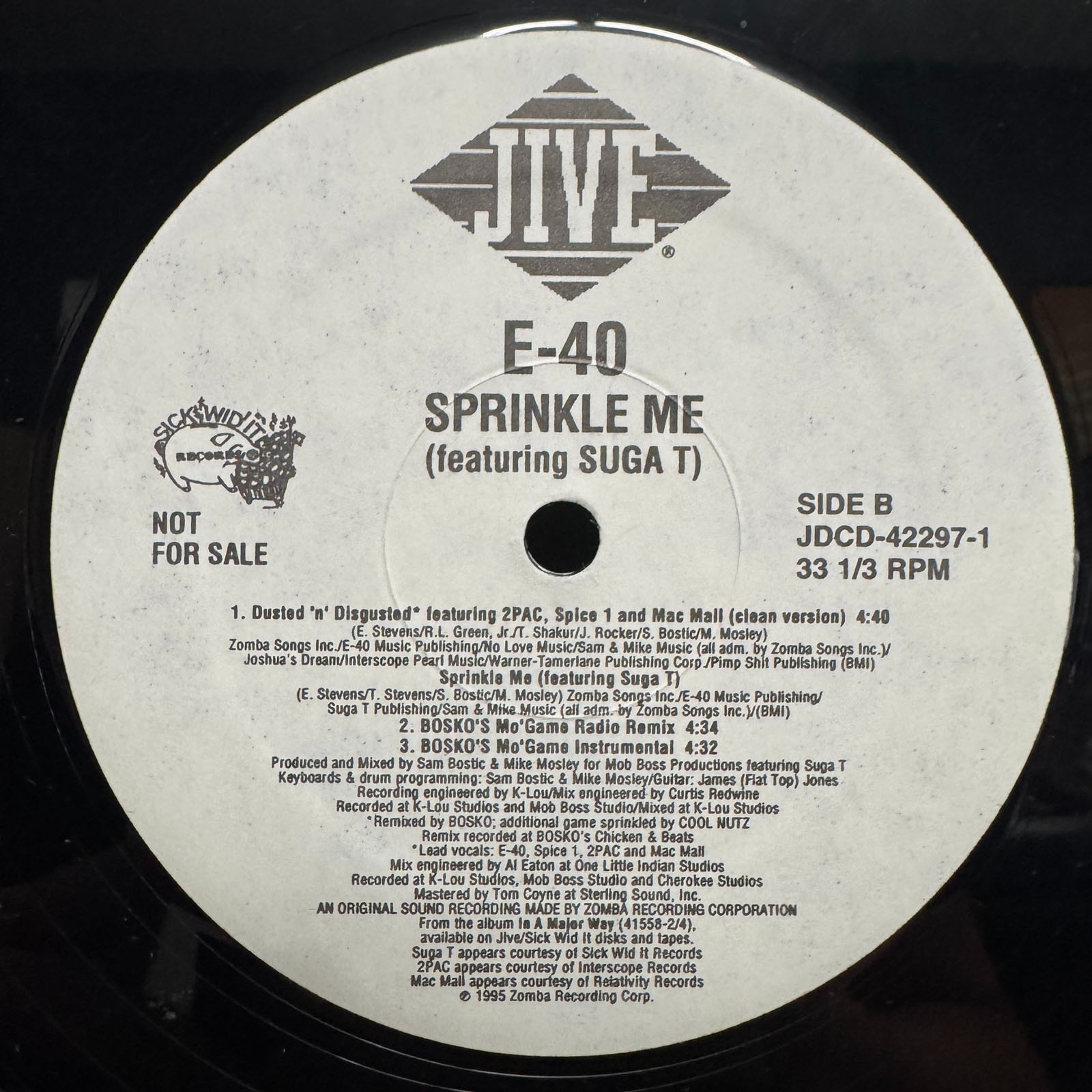 E-40 – SPRINKLE ME / DUSTED N DISGUSTED (12″) 1995!! RARE!! 2PAC + SAM BOSTIC