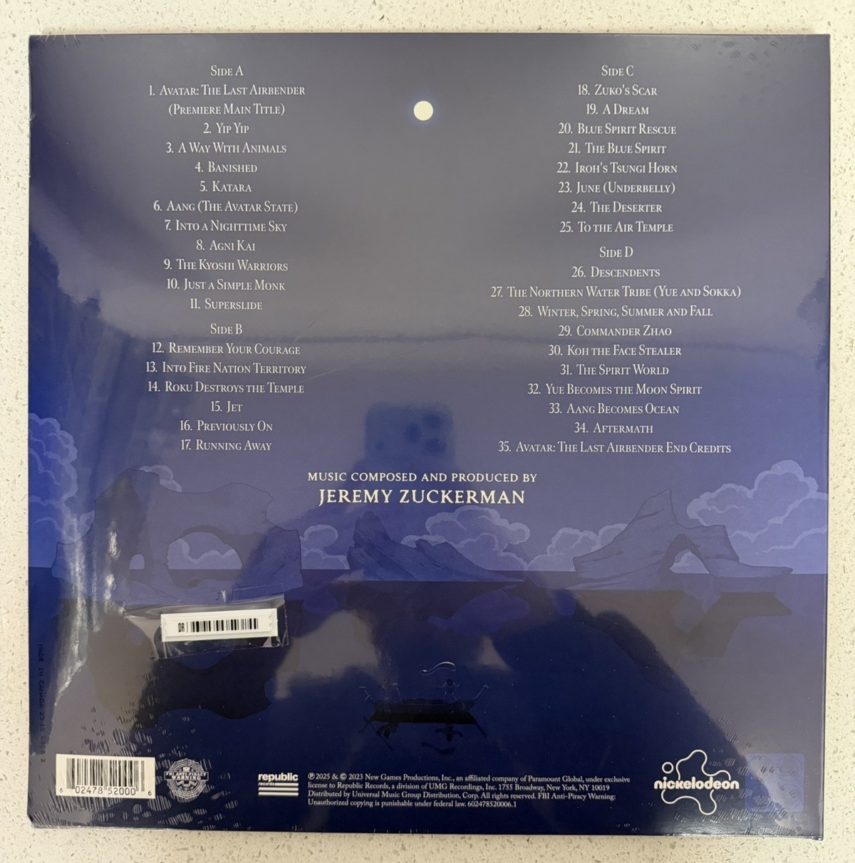 Avatar Last Airbender Book 1 RSD 2025 Limited Blue Vinyl Lenticular Cover