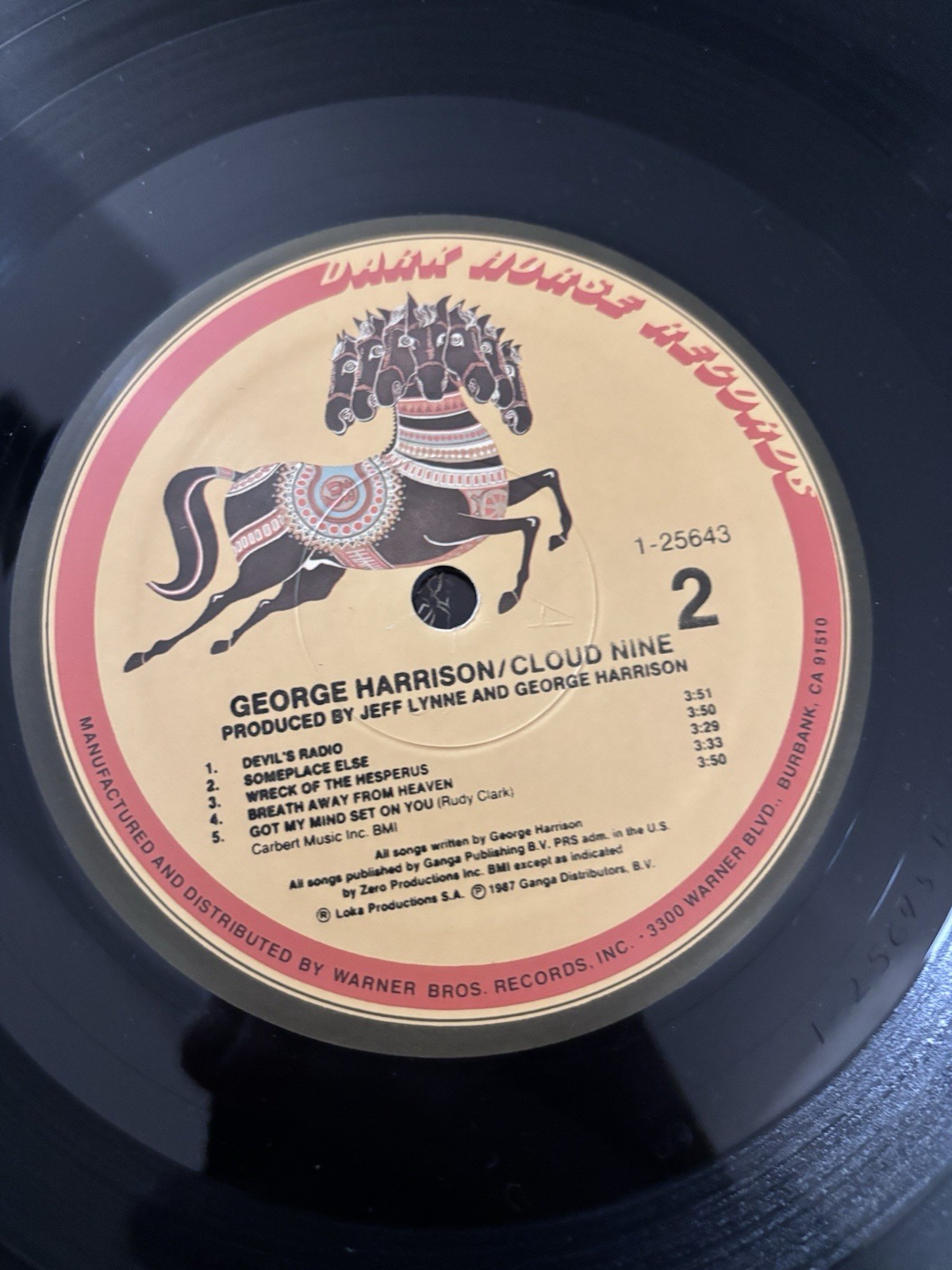 George Harrison – Cloud Nine, Orig 1987 Dark Horse 12″ Vinyl LP Record VG+