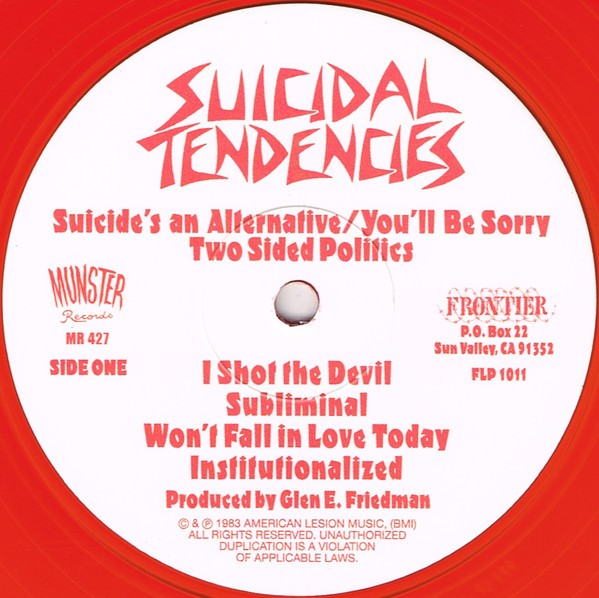 Suicidal Tendencies – Suicidal Tendencies (RED VINYL) – PUNK *NEW/COLOR*