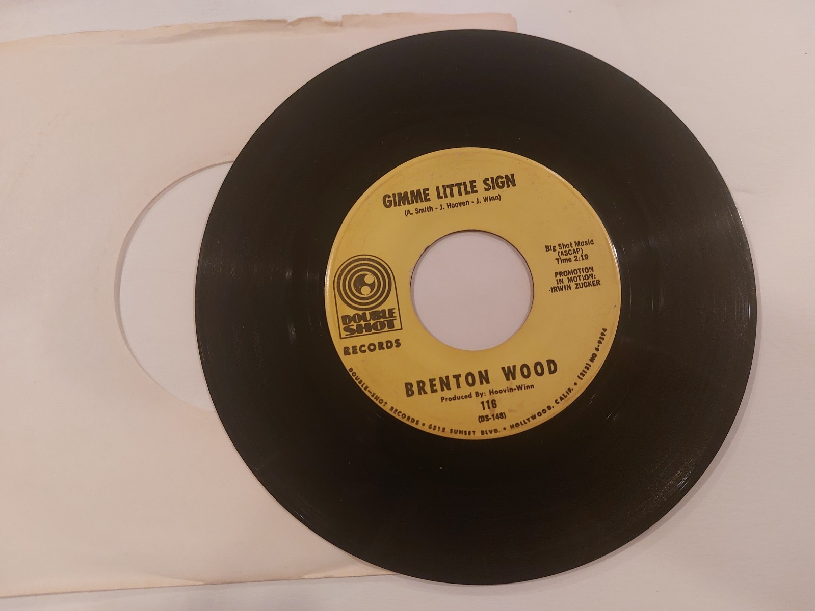 BRENTON WOOD – Gimme A Little Sign – 45 RPM DOUBLE SHOT – VG