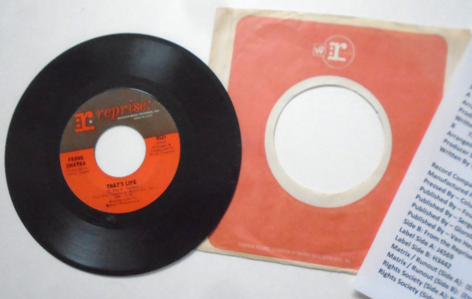 1966 Frank Sinatra That’s Life The September of My Years 45 EX/VG+ Santa Maria