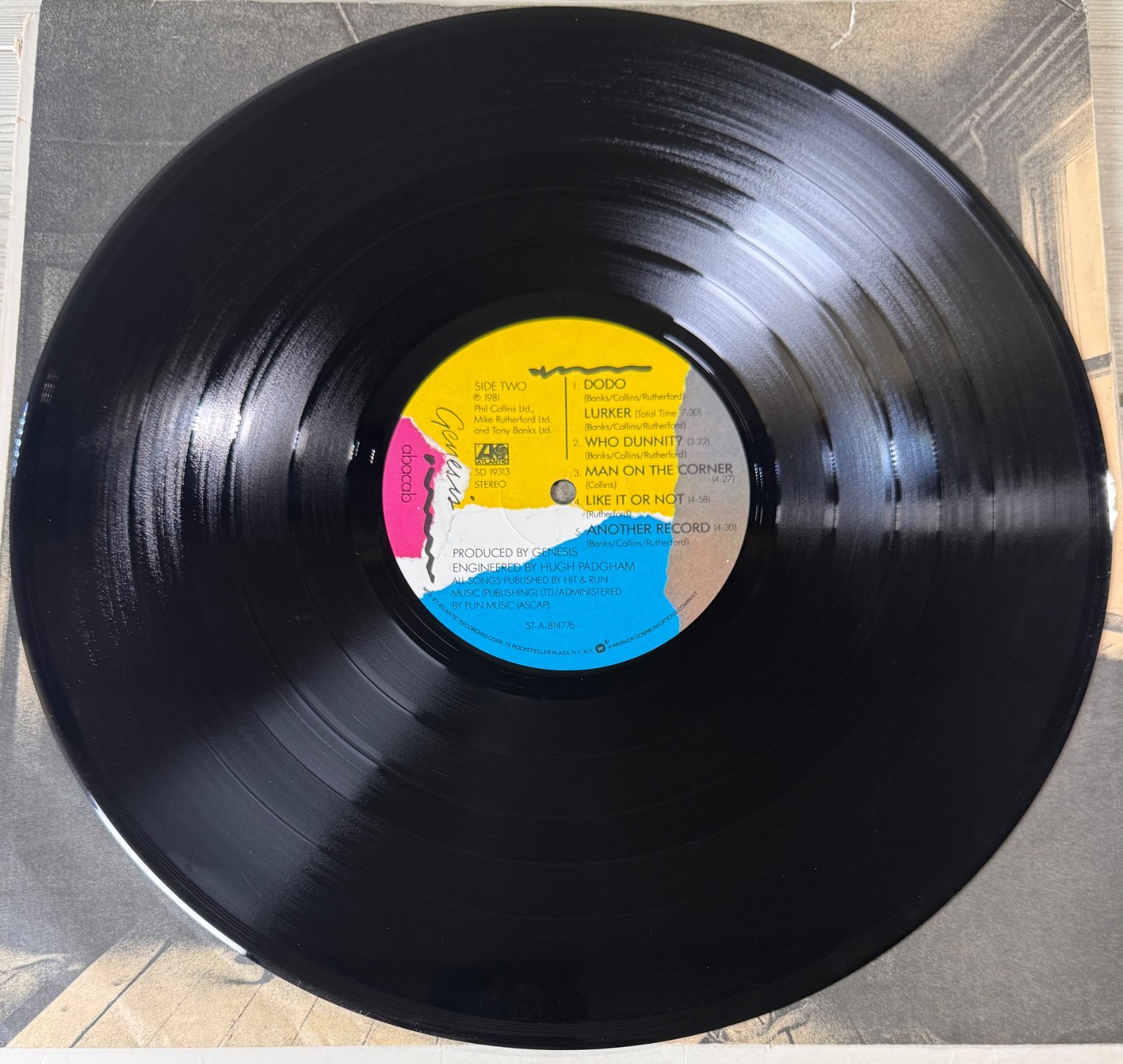 GENESIS – Abacab 1981 Vinyl LP Atlantic ATL-19313, Phil Collins VG+