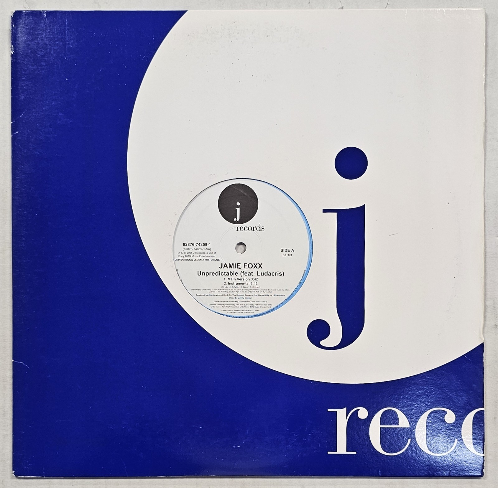Jamie Foxx Feat. Ludacris – Unpredictable 12″ Single 2005 Promo – EX