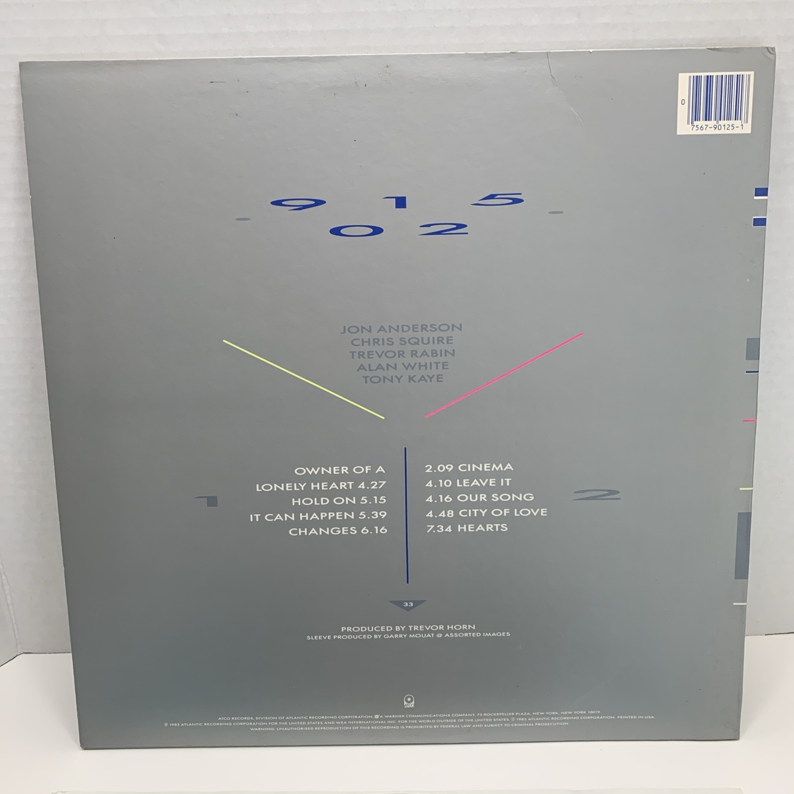 YES 90125 ~ 1983 1st Press ~ MASTERDISK RL DEADWAX ~ Play Tested- Clean
