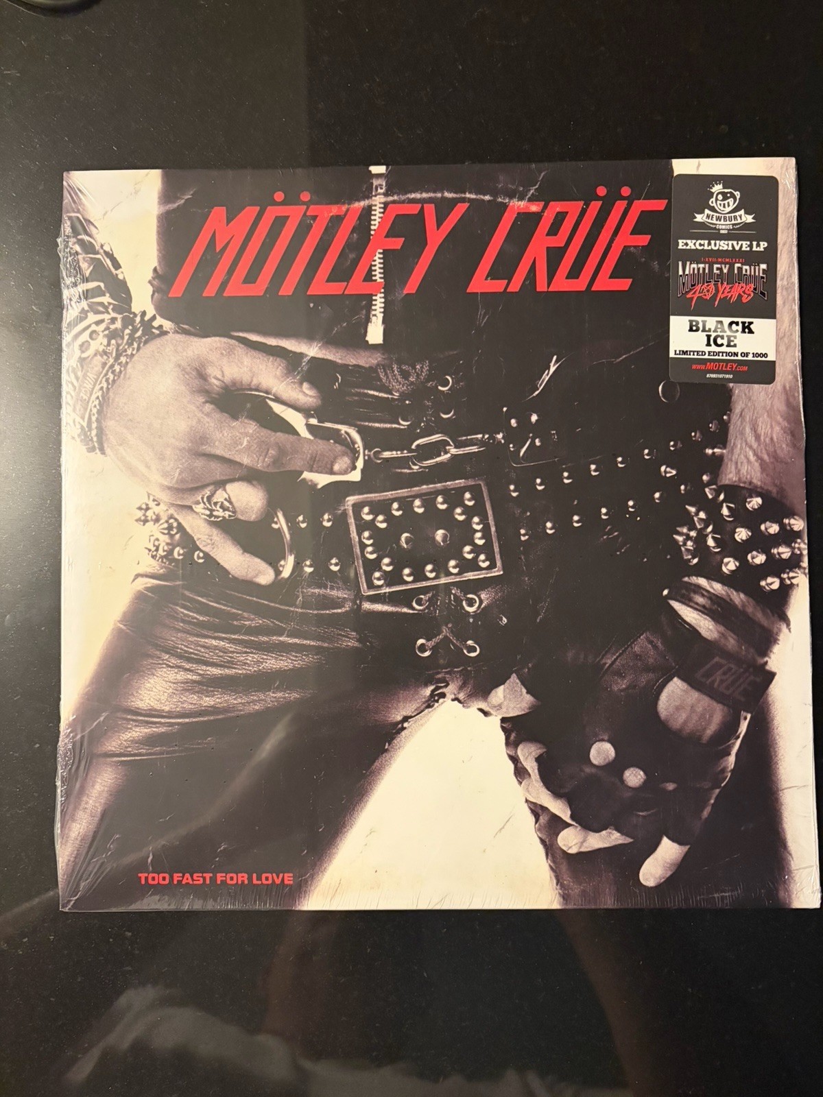 Motley Crüe Too Fast for Love Vinyl LP Limited Edition Black Ice Sealed Newbury