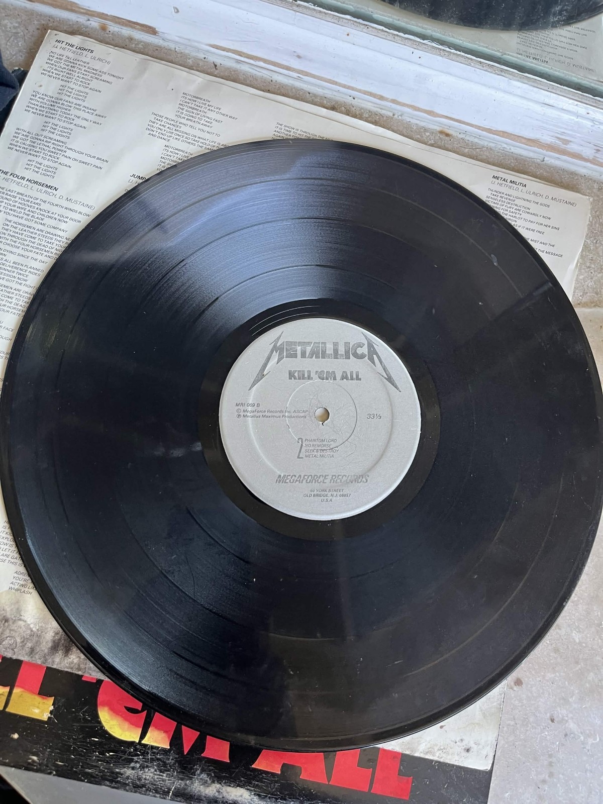 Metallica Kill ‘Em All Megaforce Records MRI 069 1st Press ORIGINAL SLEEVE 1983