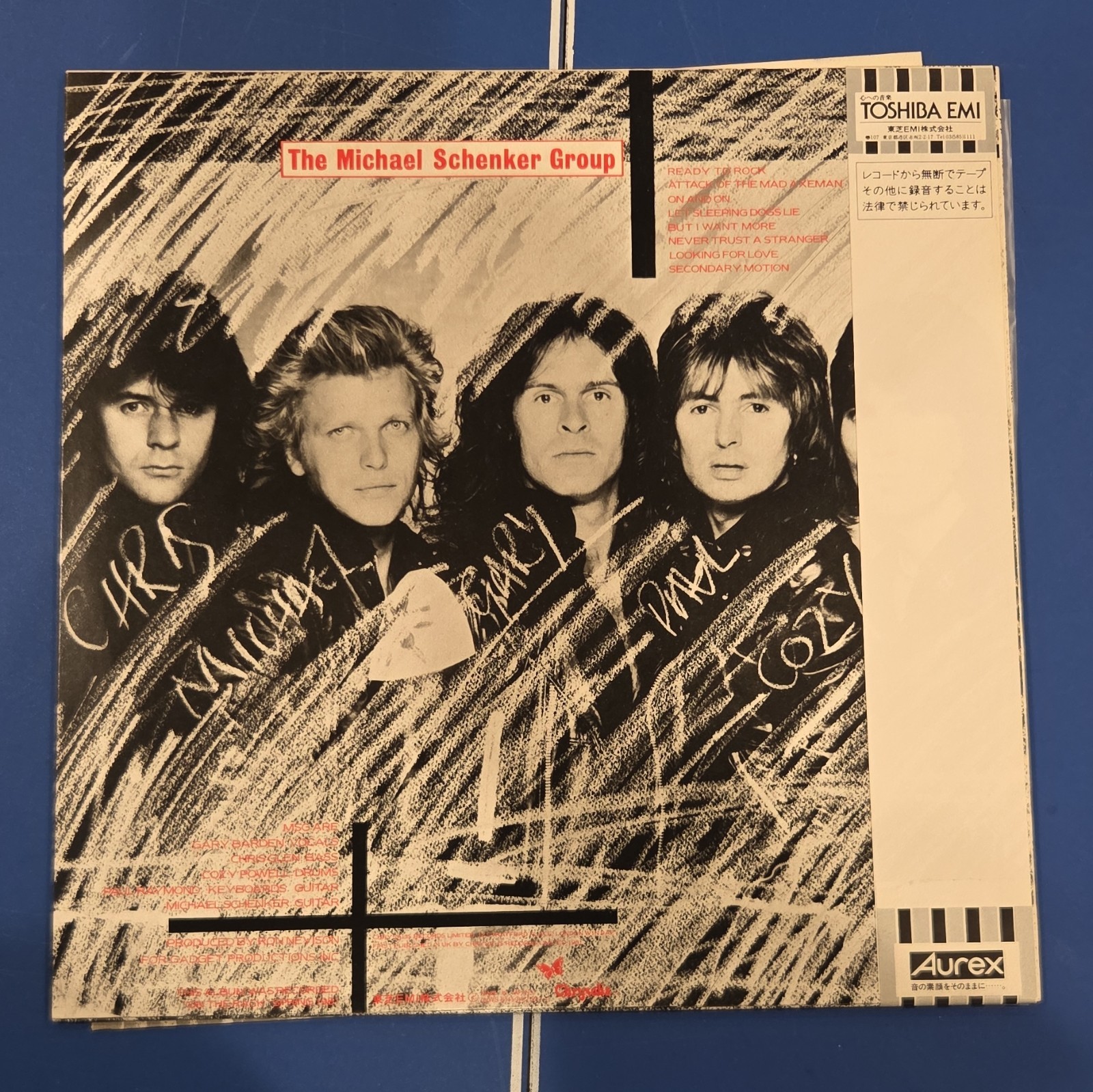 Michael Schenker Group: MSG 12″ LP Vinyl Record w/Decals 1981 Japan