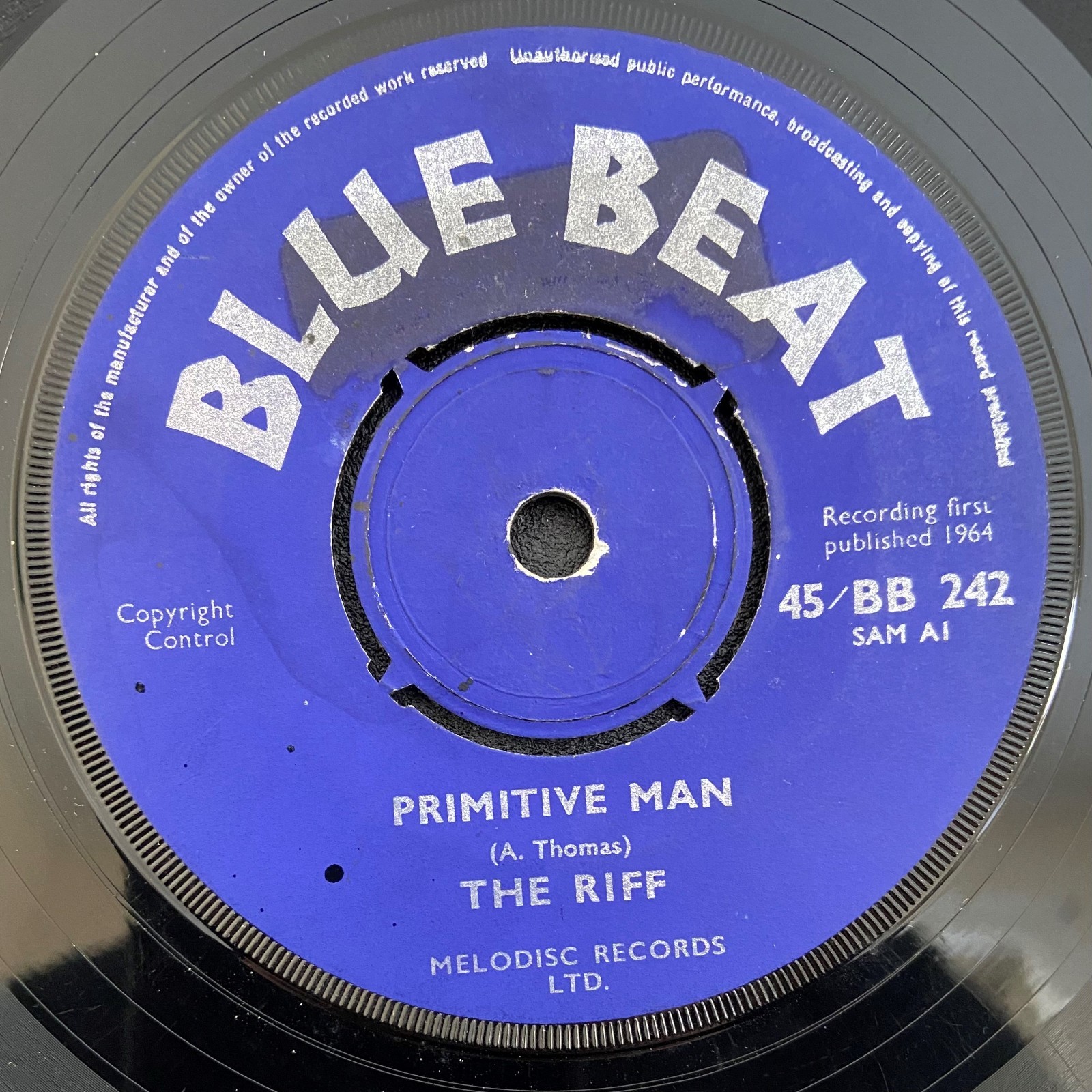The Riff – Primitive Man / Oh What A Feeling UK Blue Beat 7″ Ska Classic!
