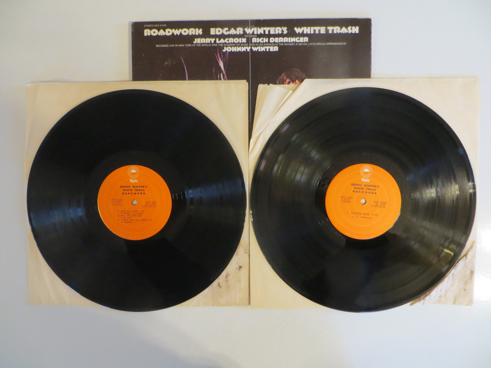 Edgar Winter’s White Trash – Roadwork – 2xLP 1972 Epic – Blues Rock,Pitman Press