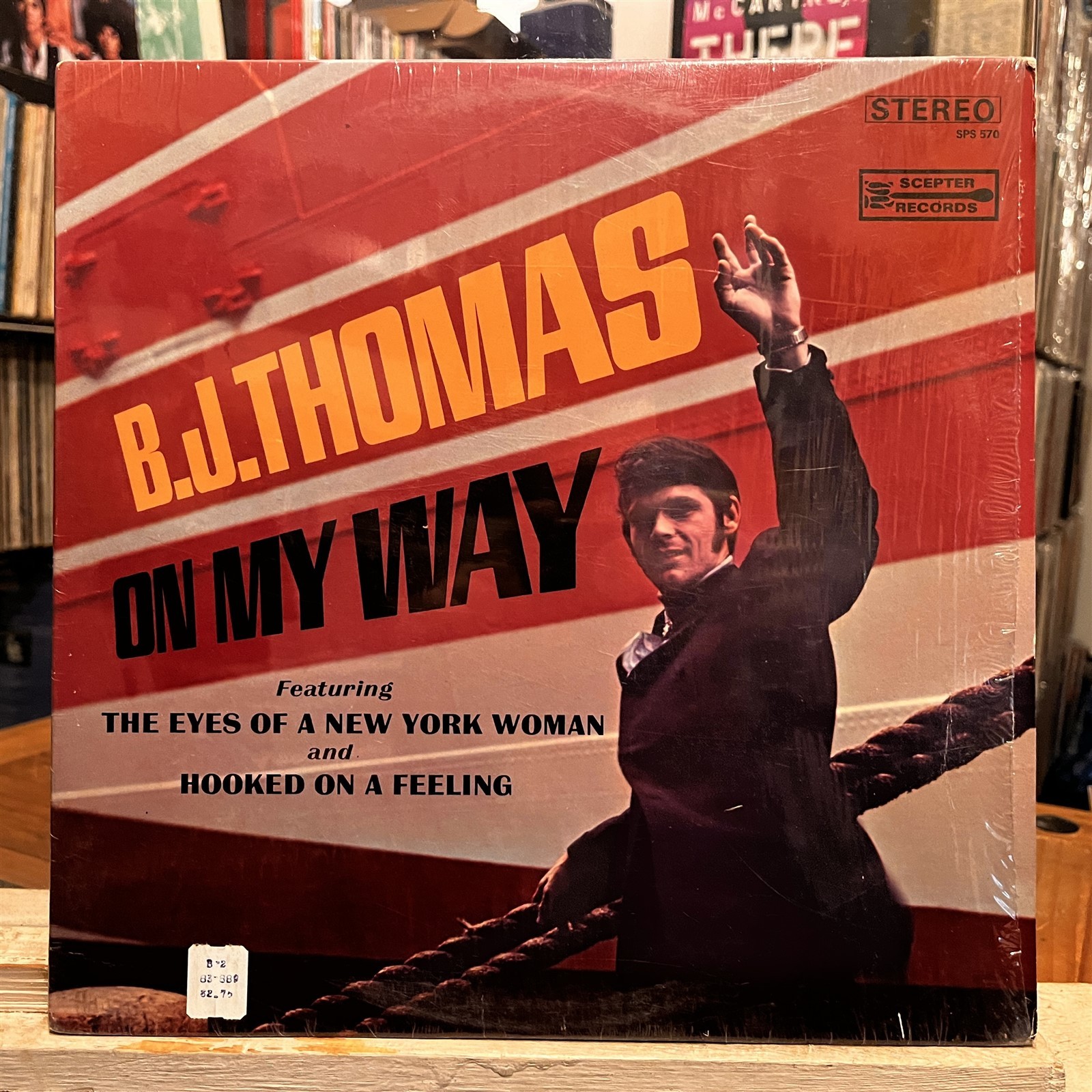 [ROCK/POP]~EXC LP~B.J. THOMAS~On My Way~[Original 1968~SCEPTER~Issue]