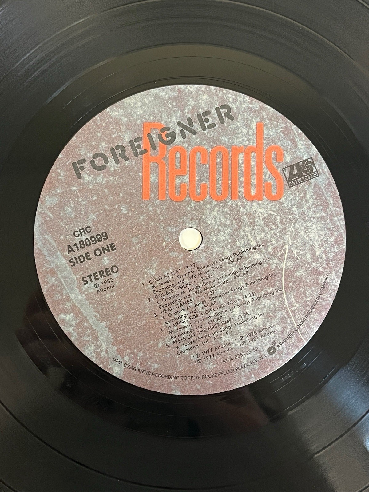 Foreigner records jukebox style LP cover Atlantic 80999-1 record vinyl album
