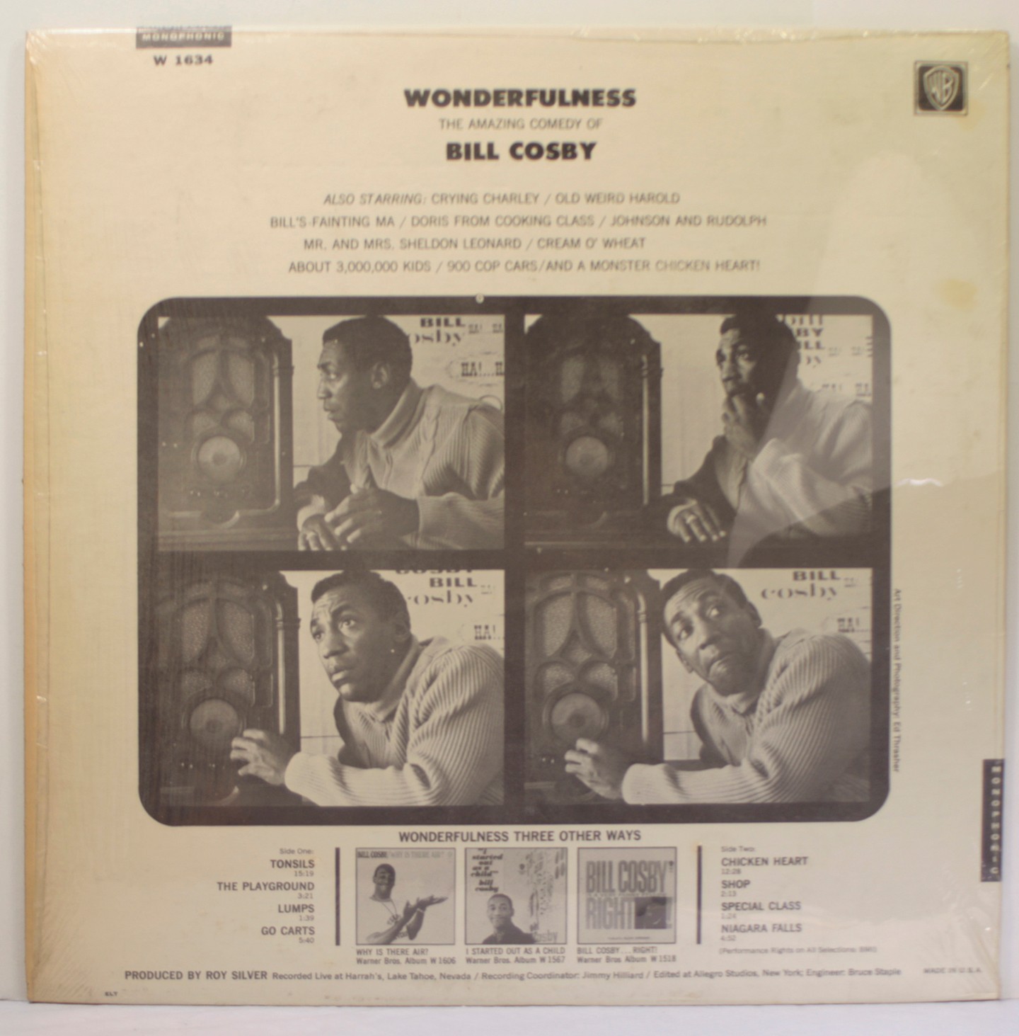 Bill Cosby Wonderfulness LP 1966 [Warner Bros. W 1634] Open Shrink