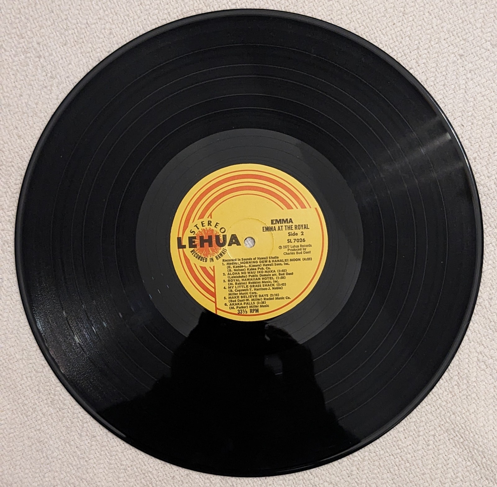 Emma Veary EMMA AT THE ROYAL lp Lehua SL 7026 exotica STEREO Jack Lord 1976
