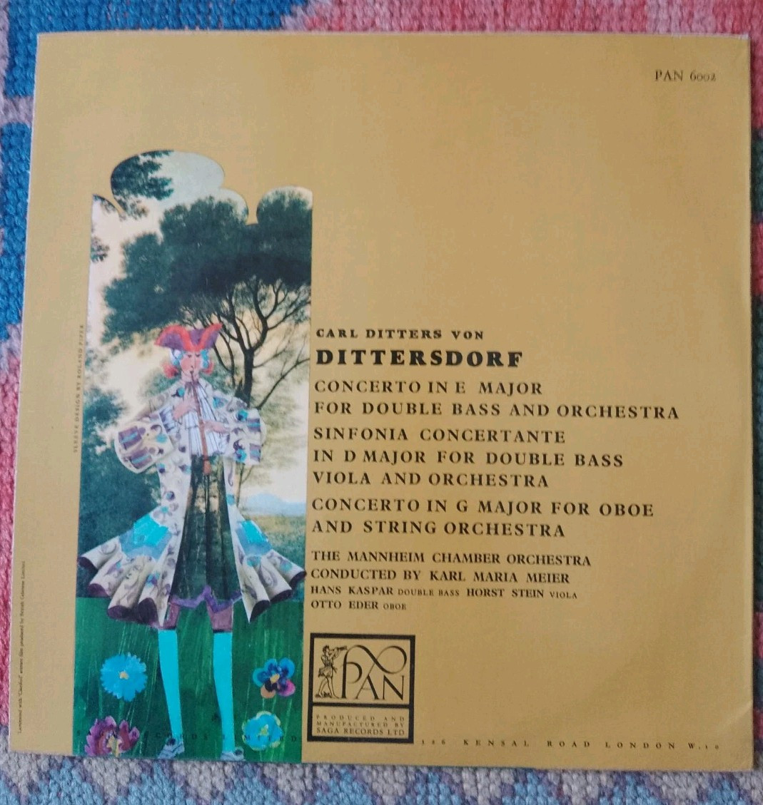 DITTERSDORF – MANNHEIM CHAMBER DOUBLE BASS – LP UK PAN RECORD – MINT CONDITION