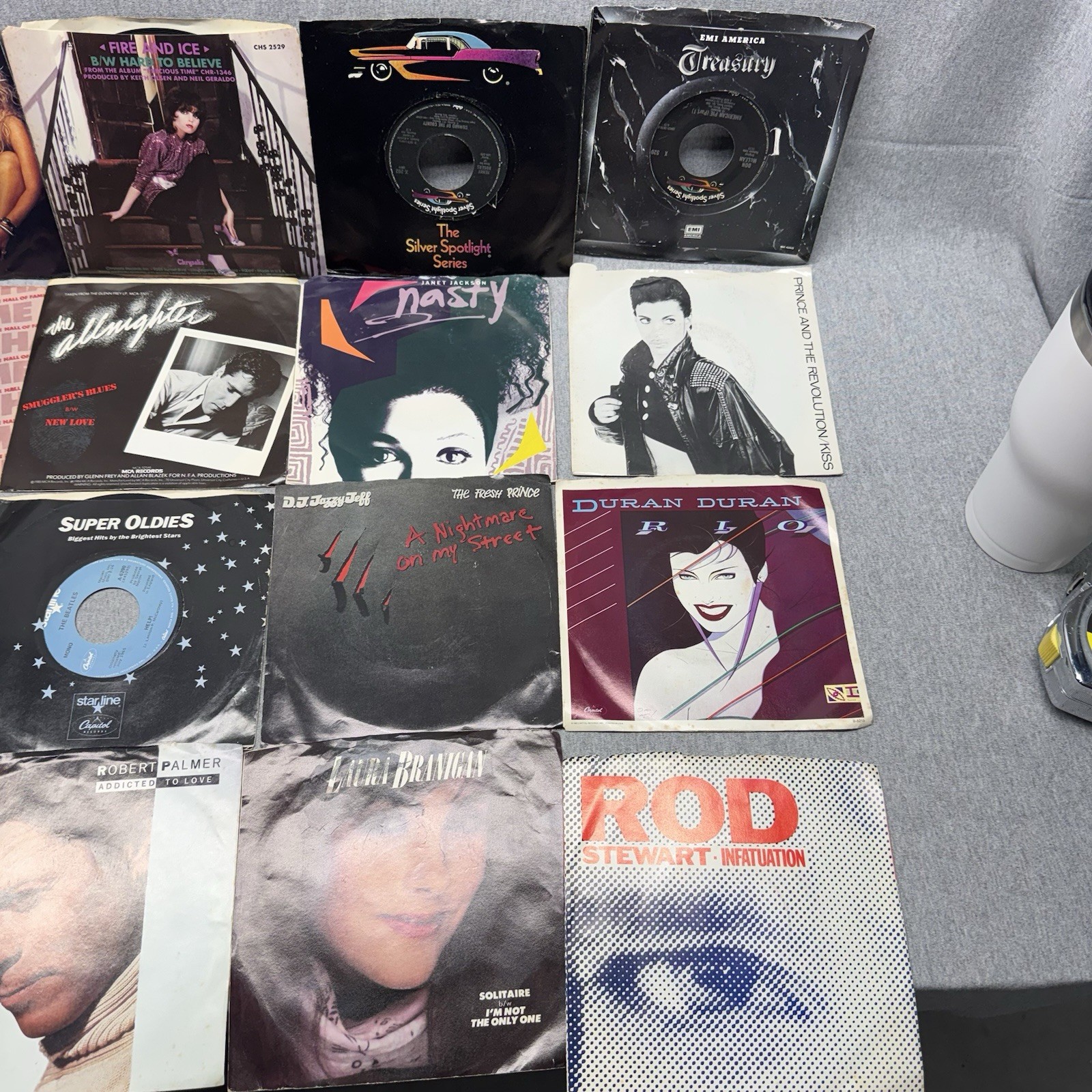 Vintage 45 RPM Record Lot of 86 – 7″ Vinyl Singles Rock Pop 70s 80s Beatles Etc.