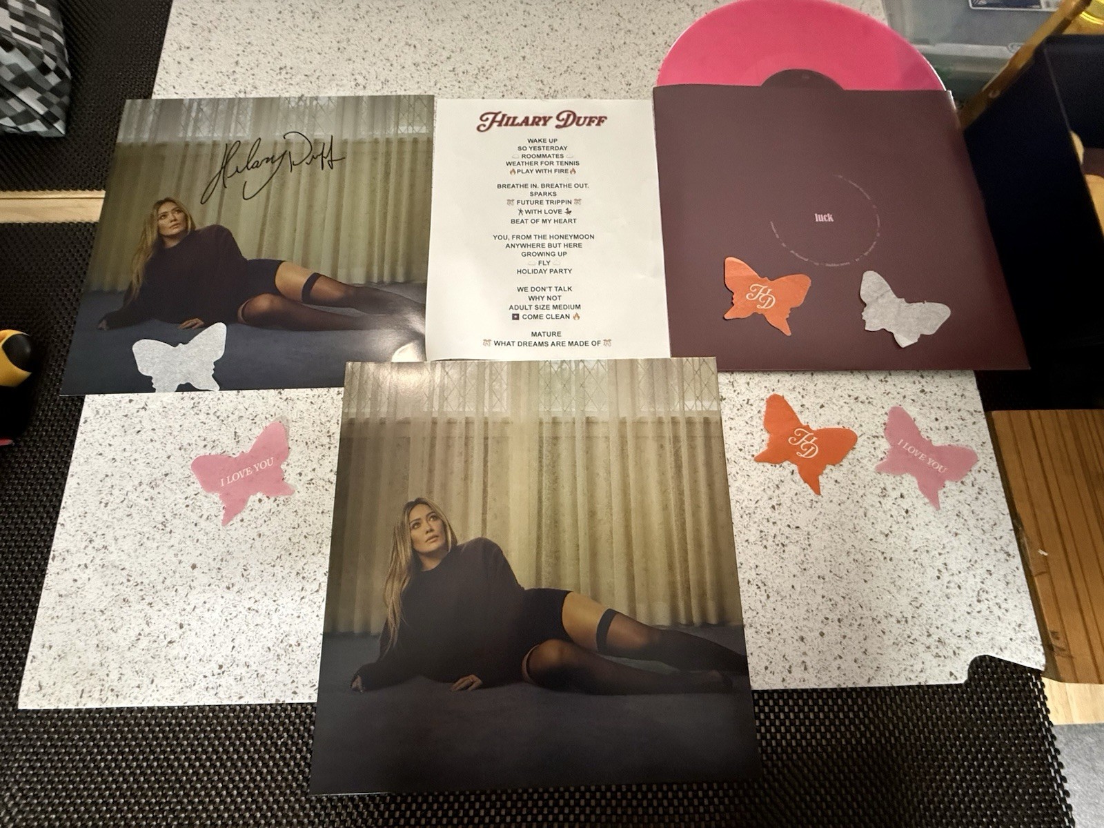 Hilary Duff Vinyl LP Pink Colored Record With Autographed Photo Insert Included