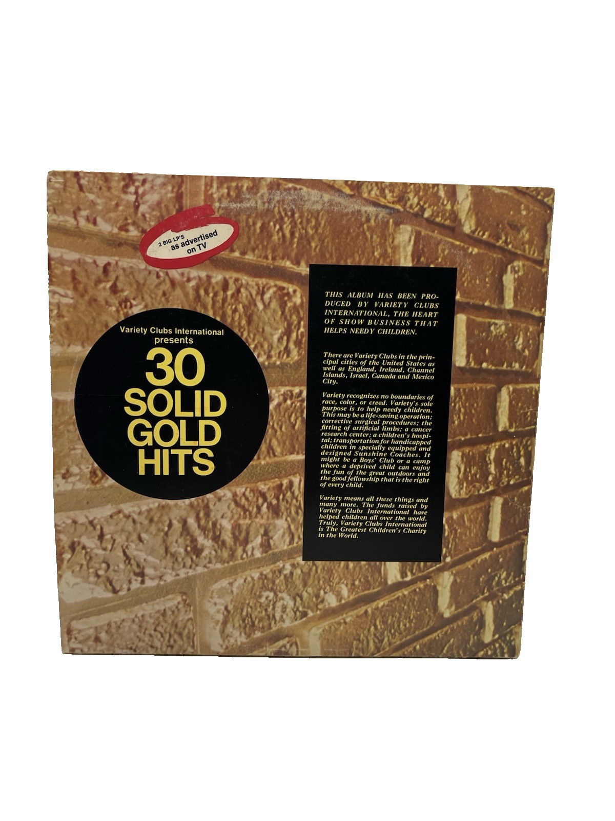 Various Artists~ 30 Solid Gold Hits~ 2 Lp’s ~ Vinyl LP Variety Clubs VC12-0001