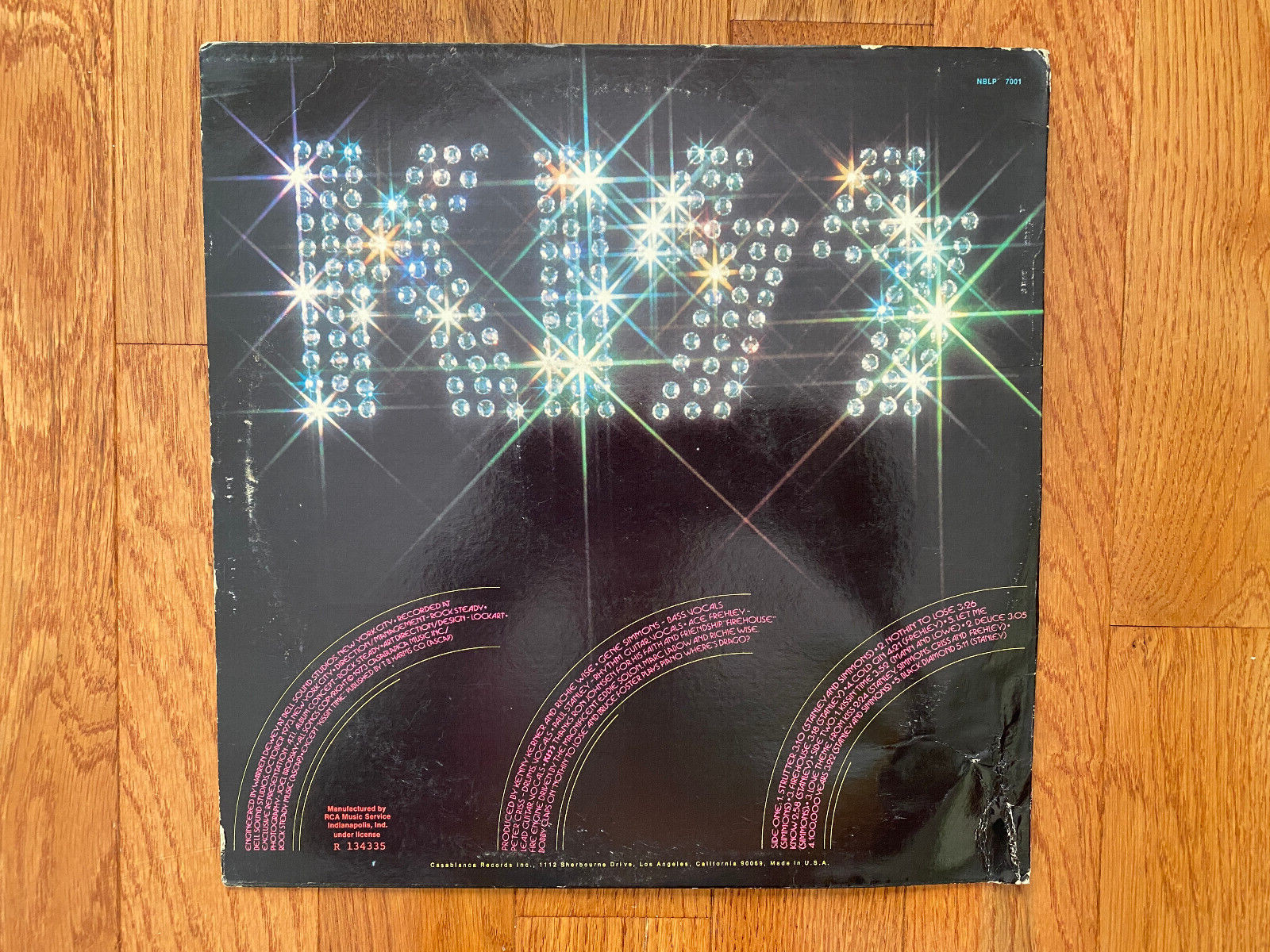 Kiss – Self Titled LP Casablanca NBLP 7001 1977 Pressing RCA Music Service Label