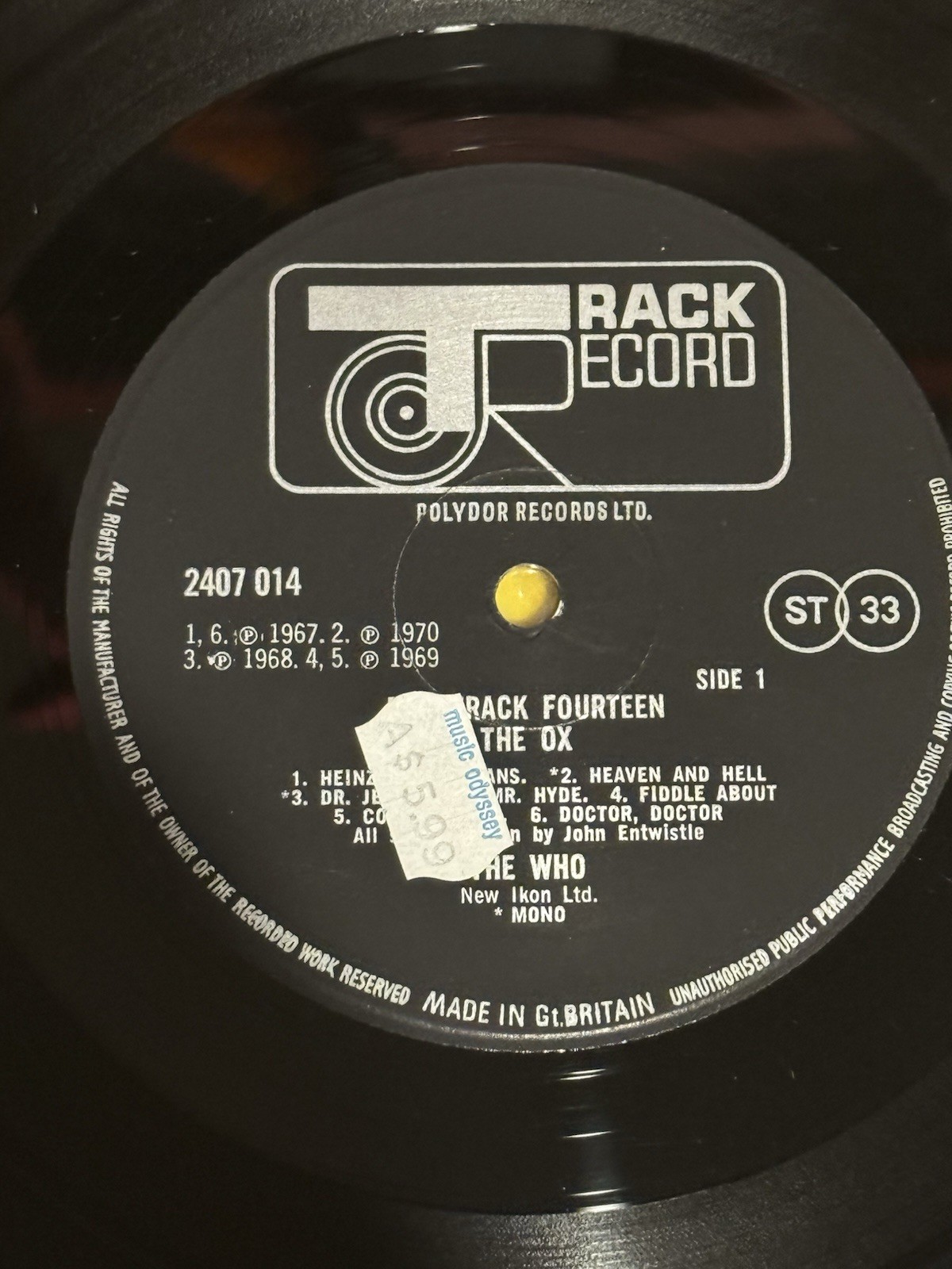 The Who The Ox UK LP Track Backtrack 14 2407 014 Mint Unplayed OG Inner