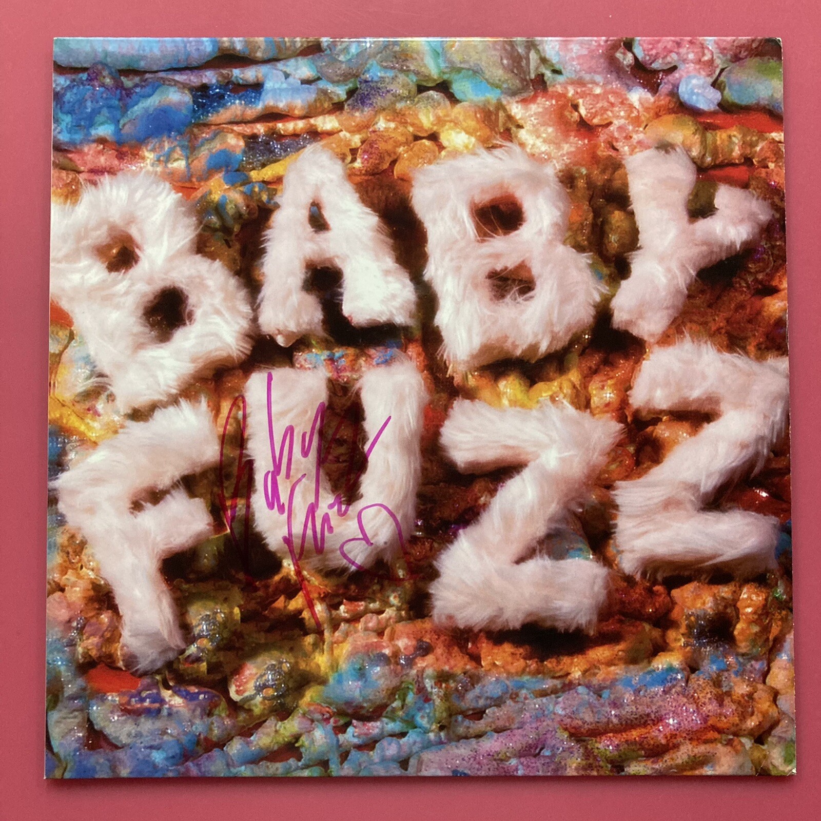 Baby FuzZ ‎– Plastic Paradise LP SIGNED Pink Vinyl Indie Rock Pop 2019 WARHOL x