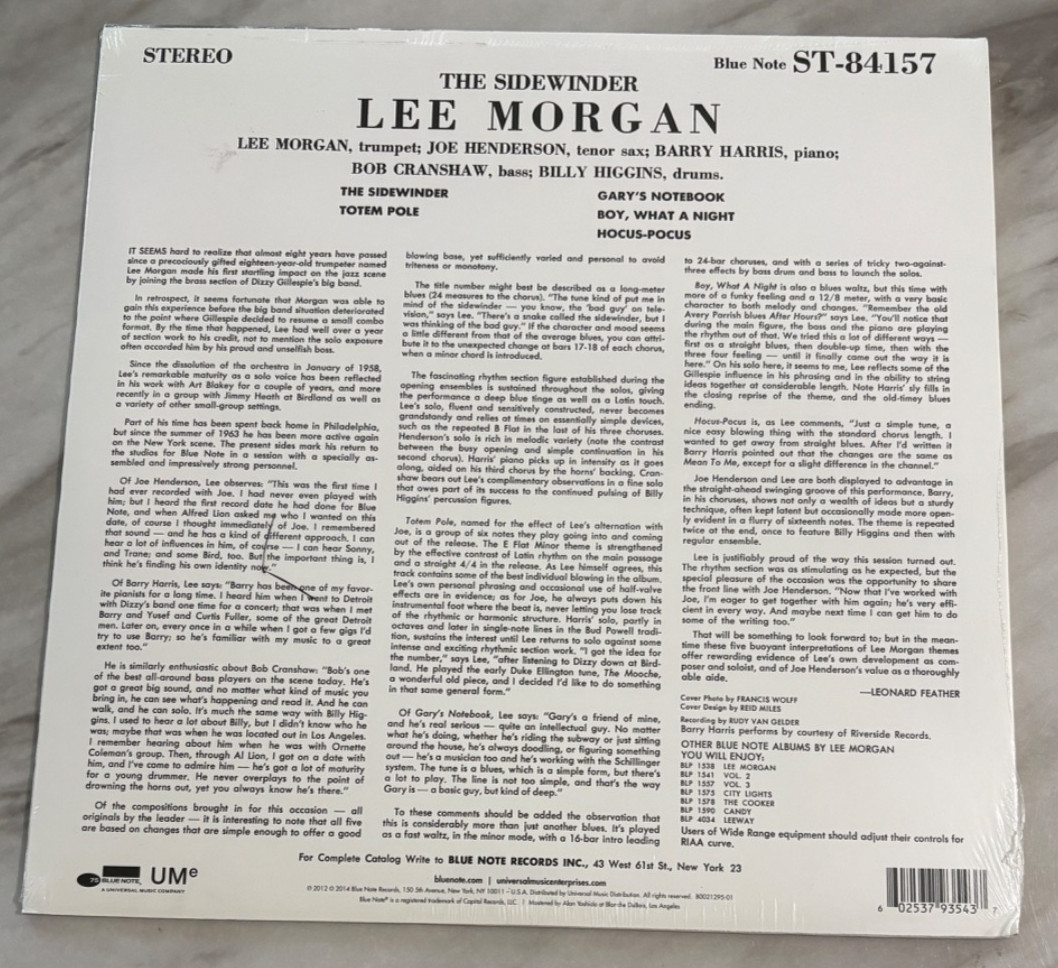 SEALED Lee Morgan – The Sidewinder LP [2014 US Press, Remaster] BLUE NOTE