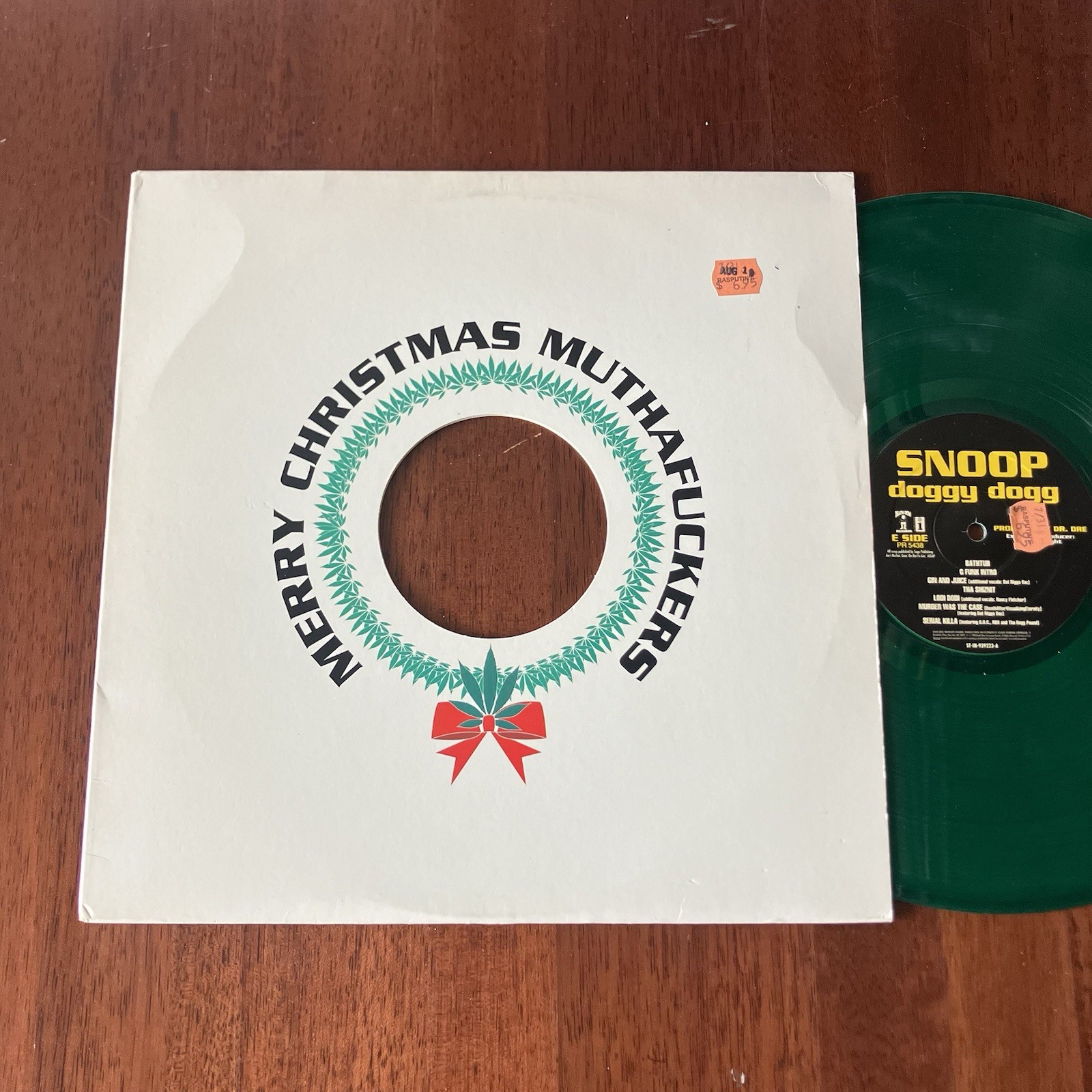 Snoop Dogg Merry Christmas Mutherfrs Green Vinyl Promo LP excellent