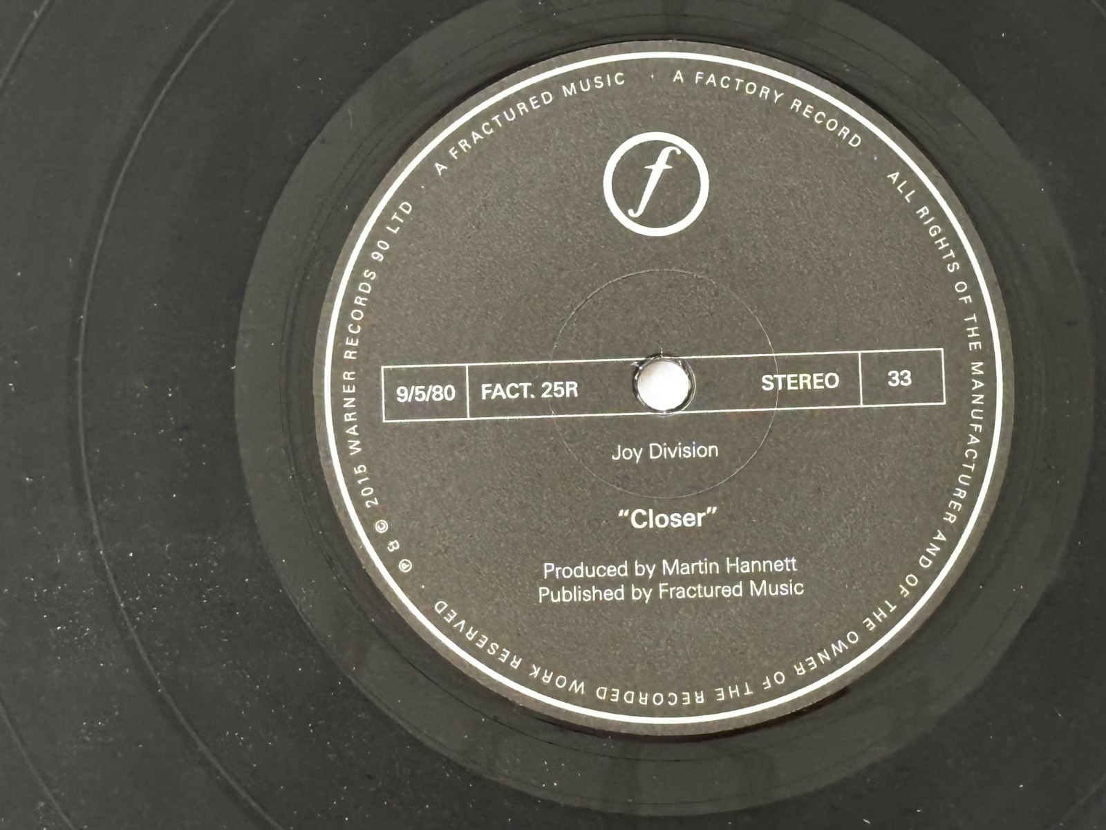 Joy Division – Closer – Tested Preowned Vinyl LP – 2015 Pressing