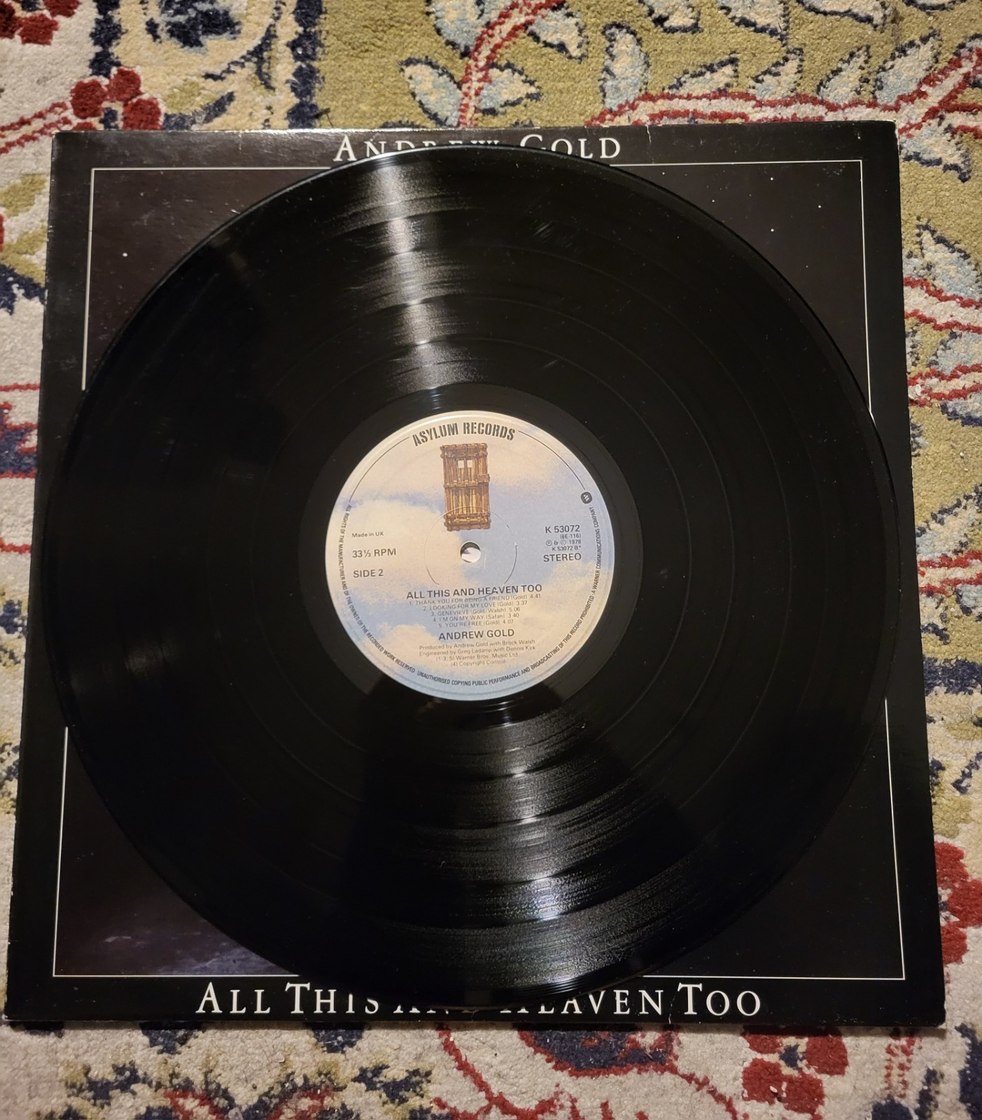 Andrew Gold – All This And Heaven Too – Asylum Records K 53072 Vinyl LP VG+ UK