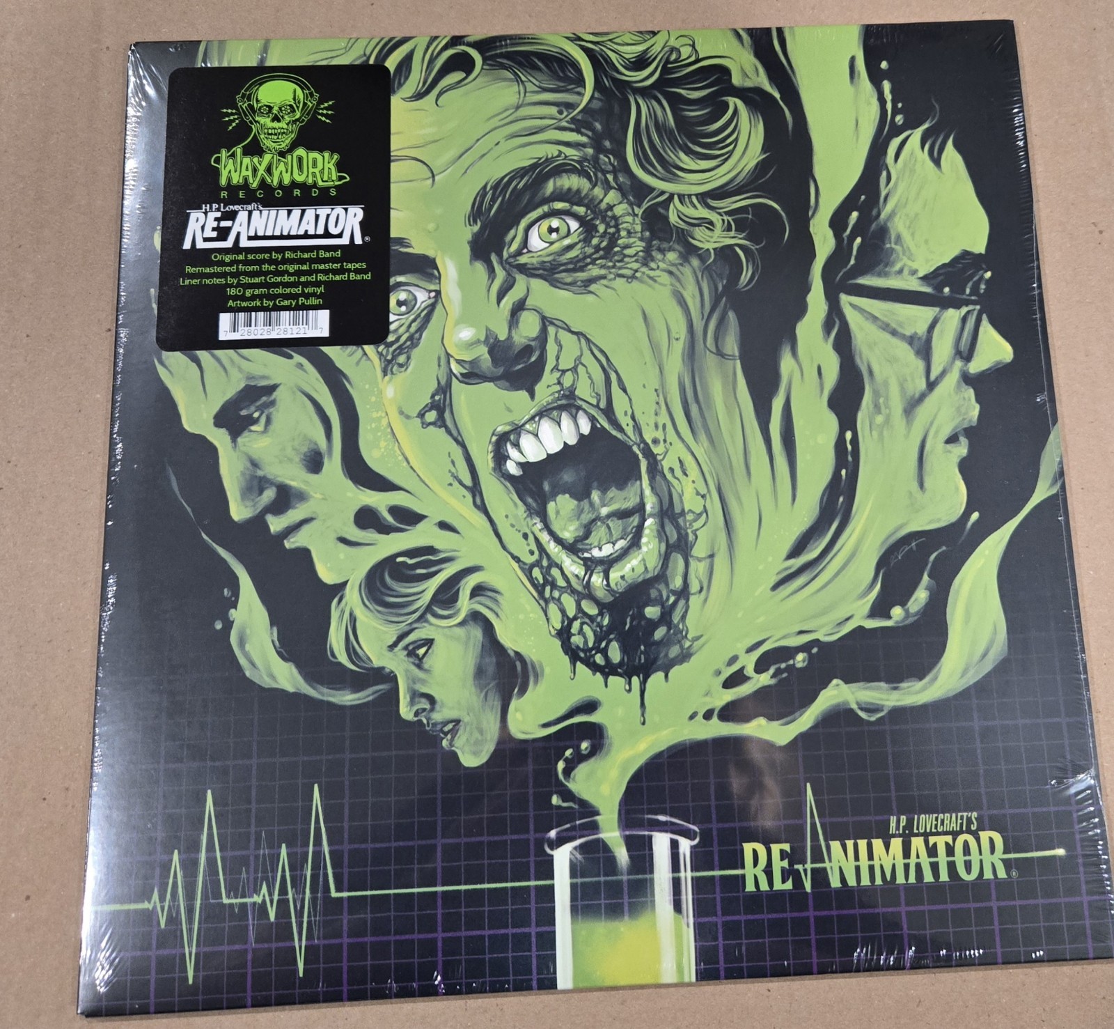 RICHARD BAND “H.P. Lovecraft’s Re-Animator” LP 2013 Green Marble Vinyl Waxworks