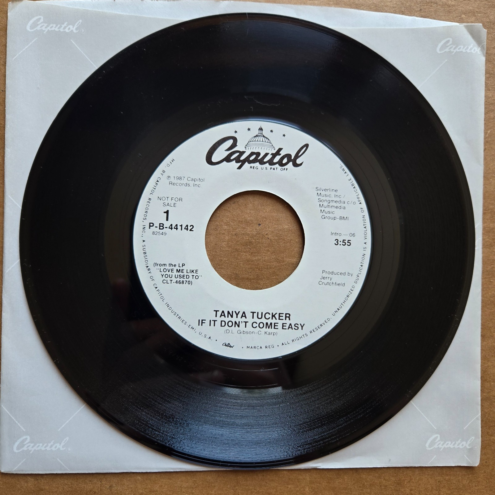 TANYA TUCKER If It Don’t Come Easy 45 7″ COUNTRY Vinyl Record DJ PROMO