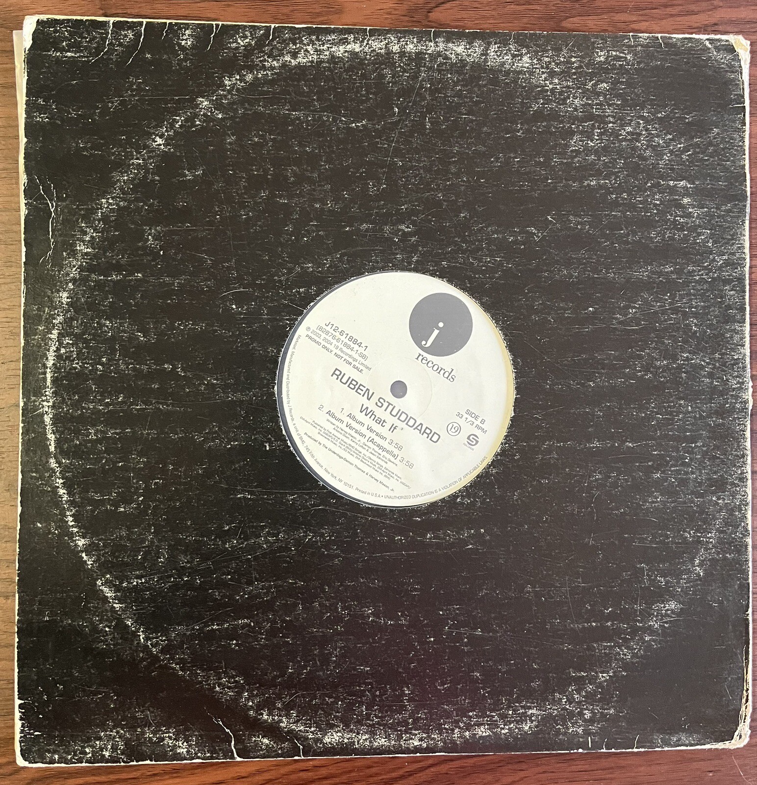 Ruben Studdard, “What If”, 12″ Used Vinyl, J Records, 2003, 2004 J Records