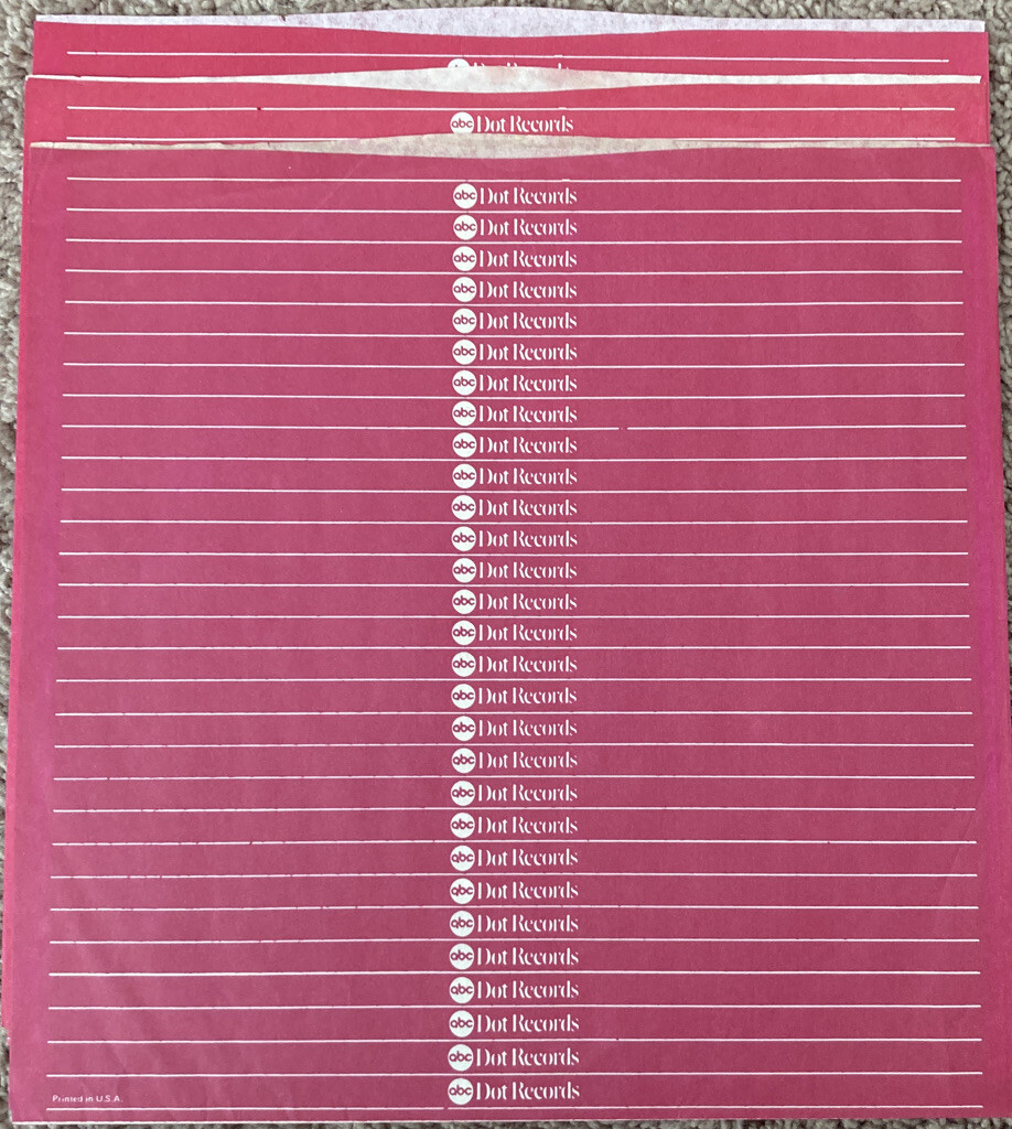 ABC/DOT Records LP Inner Sleeves (set of 3; circa 1970s)
