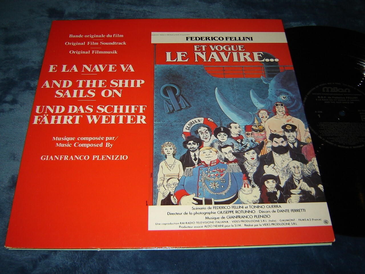 Milan A 228 NM LP Fellini soundtracks Plenizio: Ship Sails On, Le Navire + 2