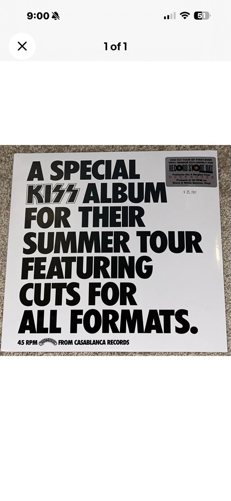 Kiss – A Special KISS Tour Album Record Sports Day 2026 Vinyl NEW