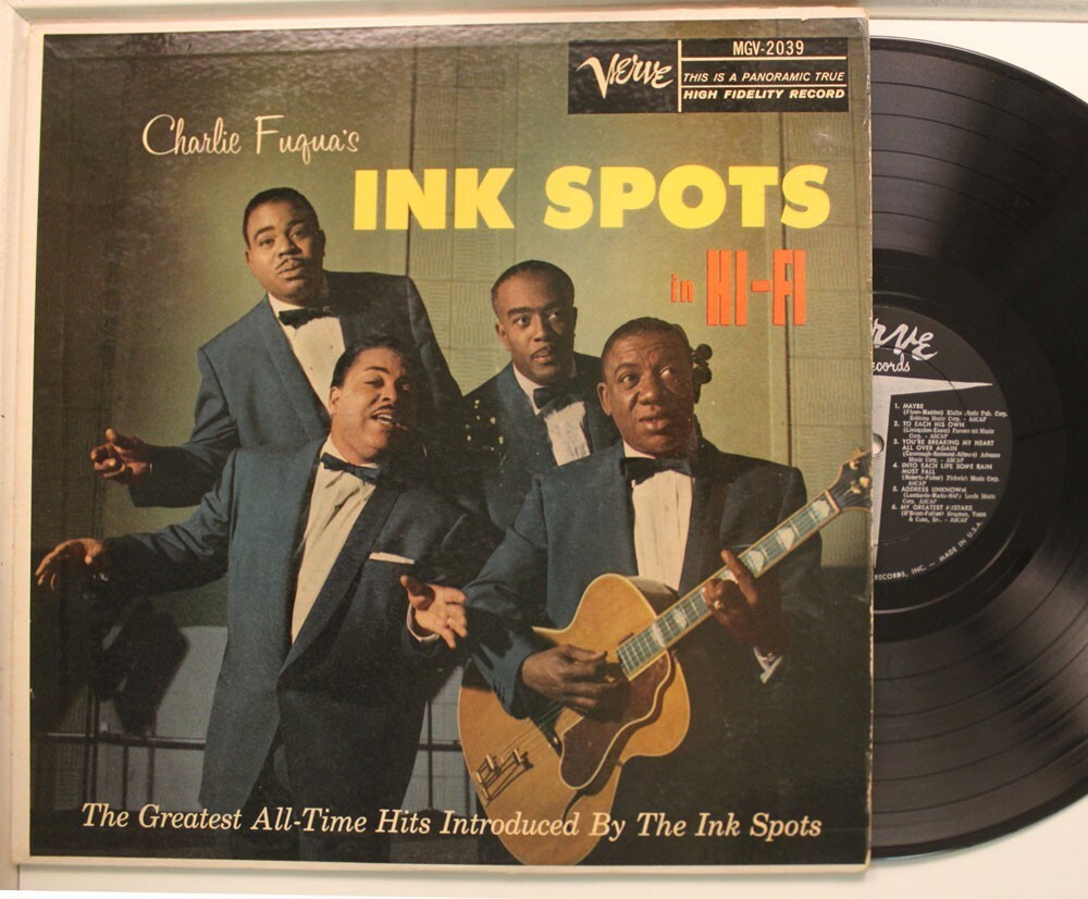 Ink Spots Lp Charlie Fuqua’s Ink Spots In Hi-Fi on Verve – Vg+ / Vg+