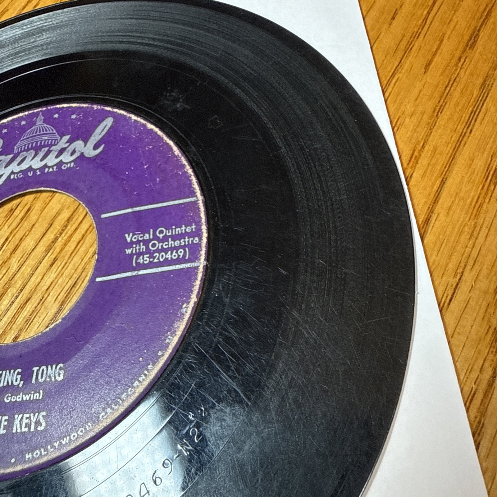 Five Keys LING TING TONG / I’M ALONE (DOO WOP 45) #2945 Vinyl Record