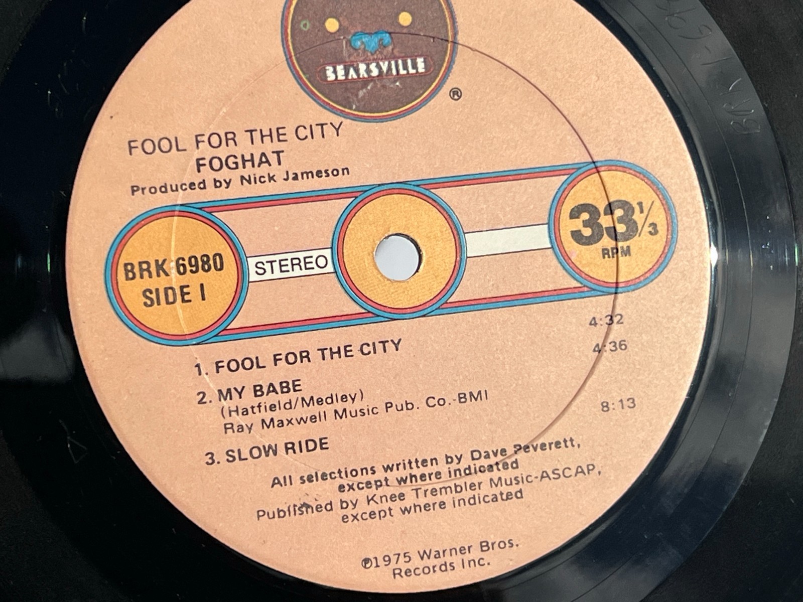 FOGHAT FOOL FOR THE CITY USED LP VINYL RECORD