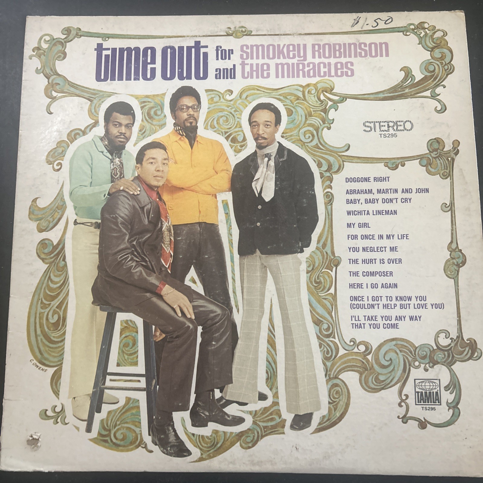 TIME OUT FOR SMOKEY ROBINSON AND THE MIRACLES LP album 1969 Original Motown EX