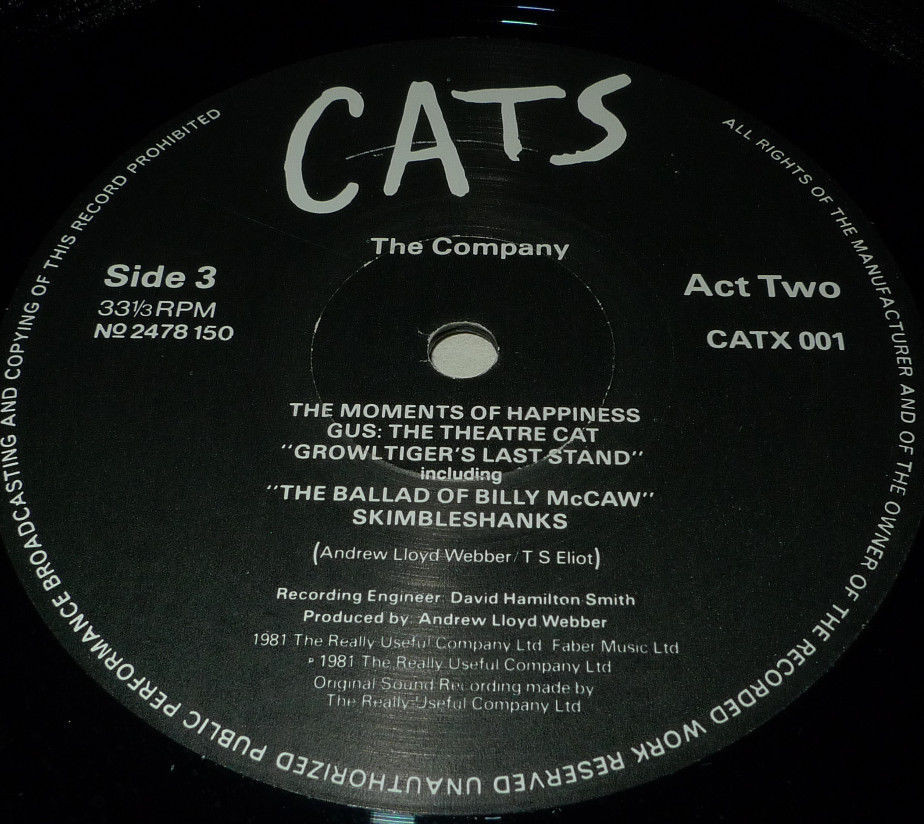 CATS ORIGINAL CAST RECORDING 2x LP ANDREW LLOYD WEBBER ELAINE PAIGE ao CATX001