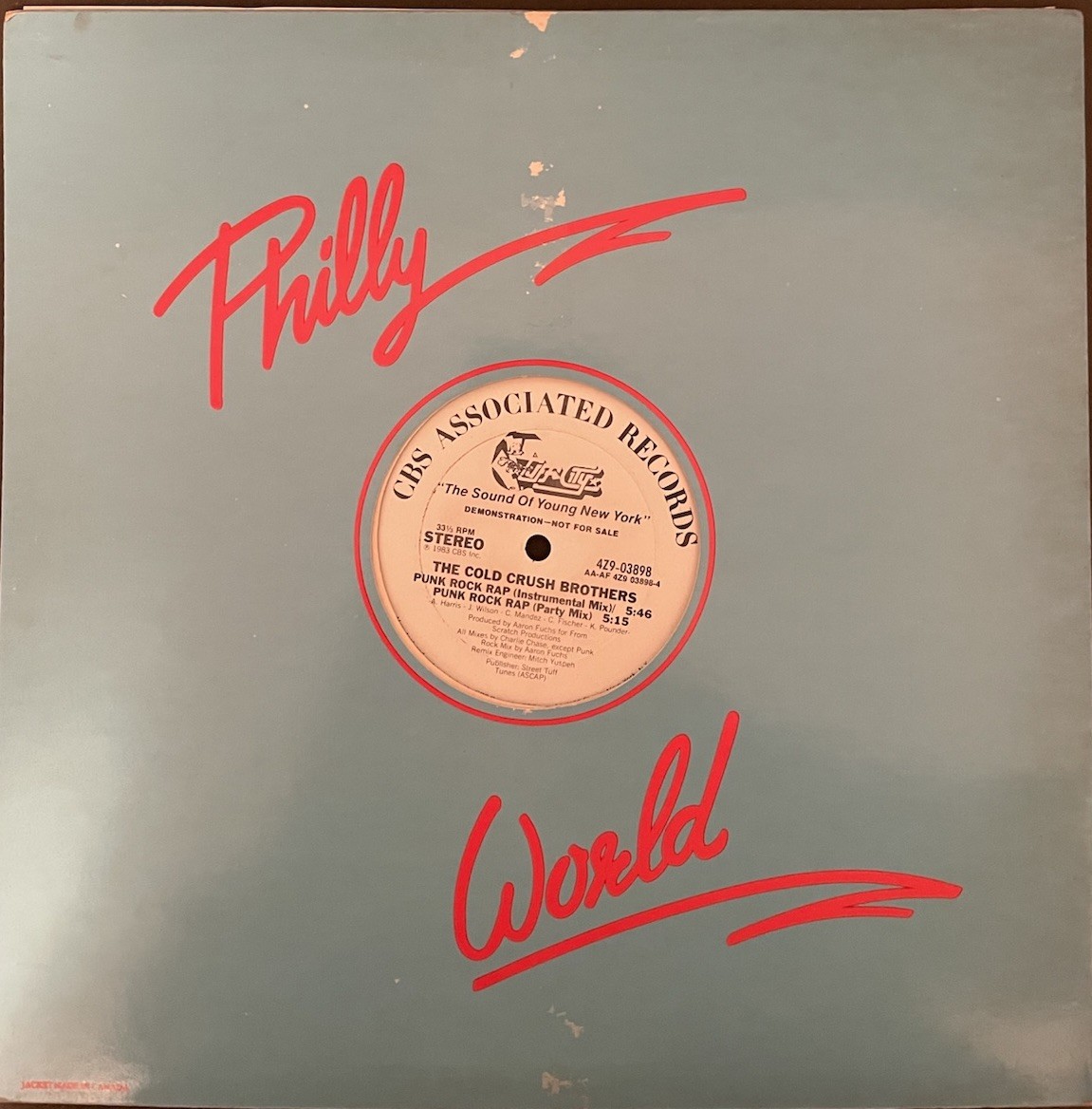 Cold Crush Brothers- Punk Rock Rap (4 Versions) – 12″ Vinyl Maxi-Single (1983)