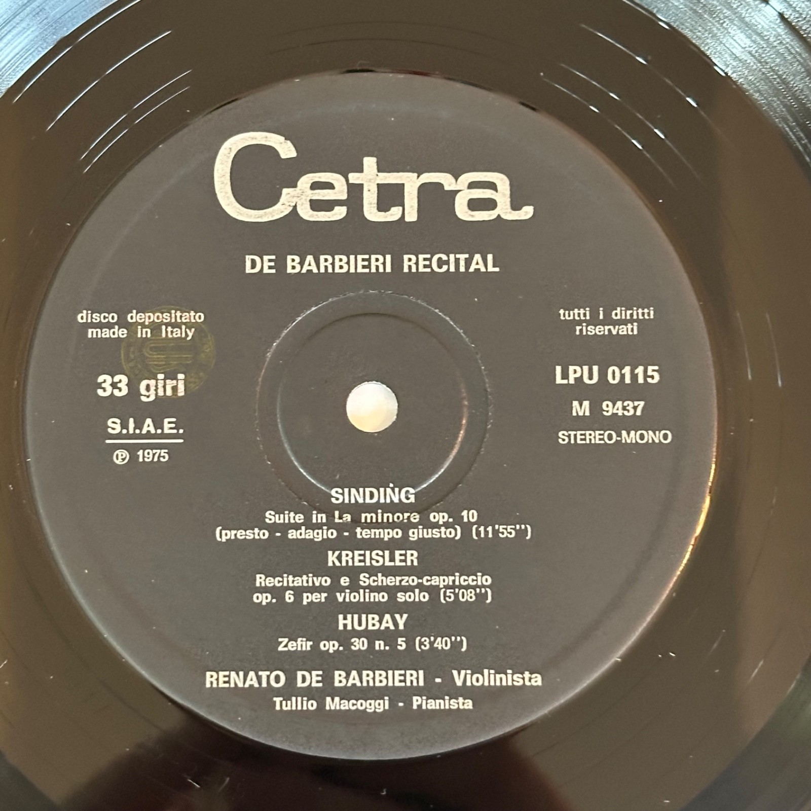 Renato De Barbieri Recital NM-! ED1 Certa lp LPU 0115 DG Italy Tullio Macoggi